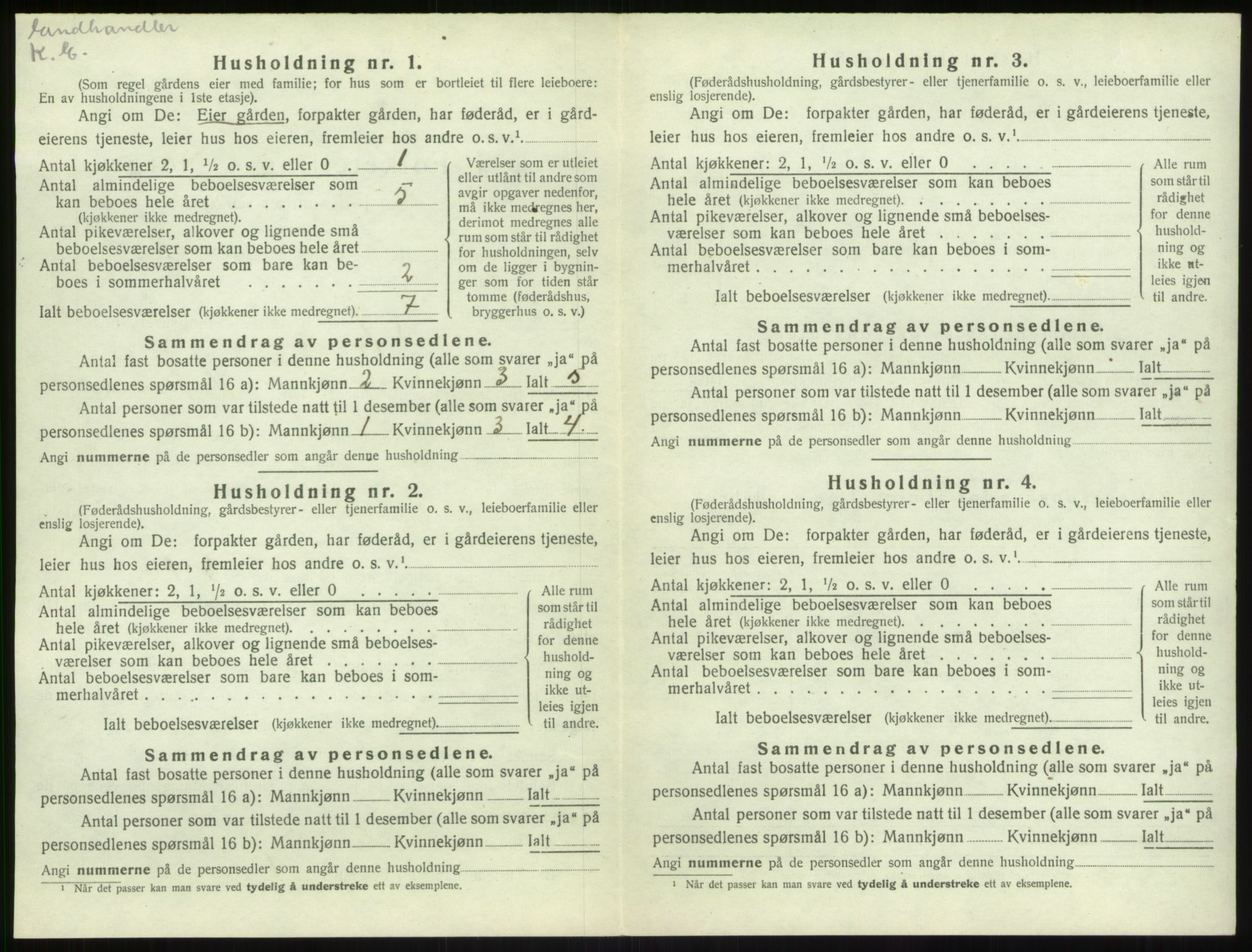 SAB, 1920 census for Leikanger, 1920, p. 285