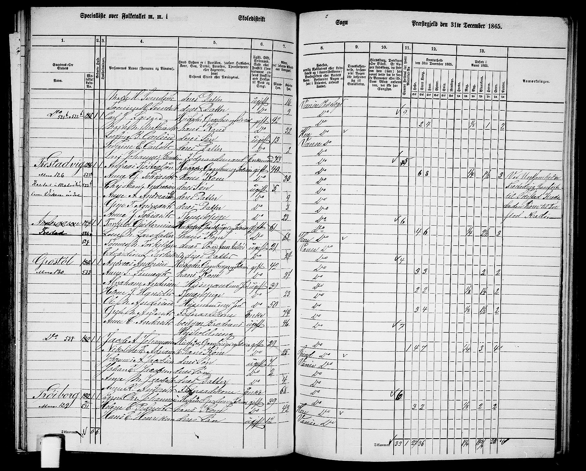 RA, 1865 census for Vanse/Vanse og Farsund, 1865, p. 192