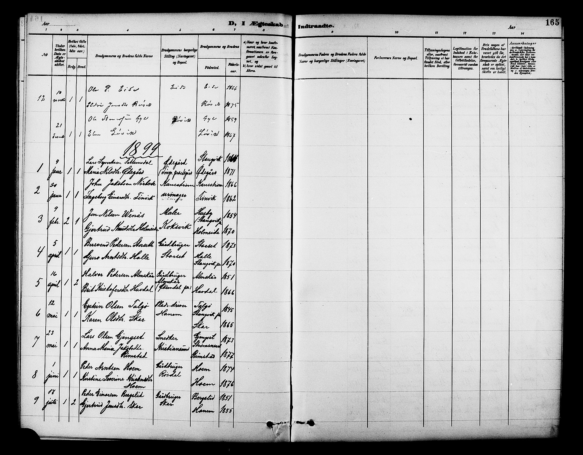 Ministerialprotokoller, klokkerbøker og fødselsregistre - Møre og Romsdal, AV/SAT-A-1454/586/L0992: Parish register (copy) no. 586C03, 1892-1909, p. 165