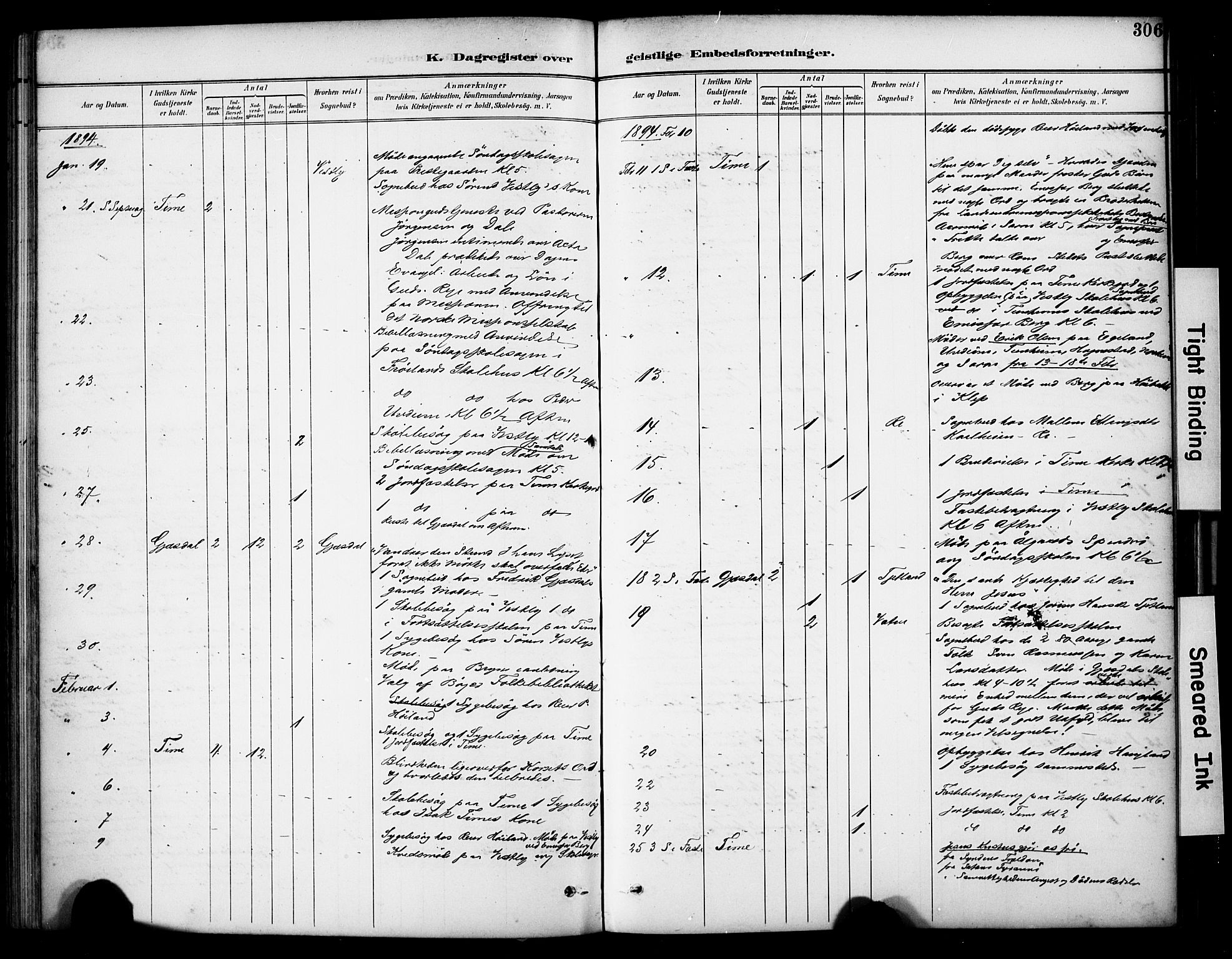 Lye sokneprestkontor, SAST/A-101794/001/30BA/L0011: Parish register (official) no. A 9, 1893-1903, p. 306