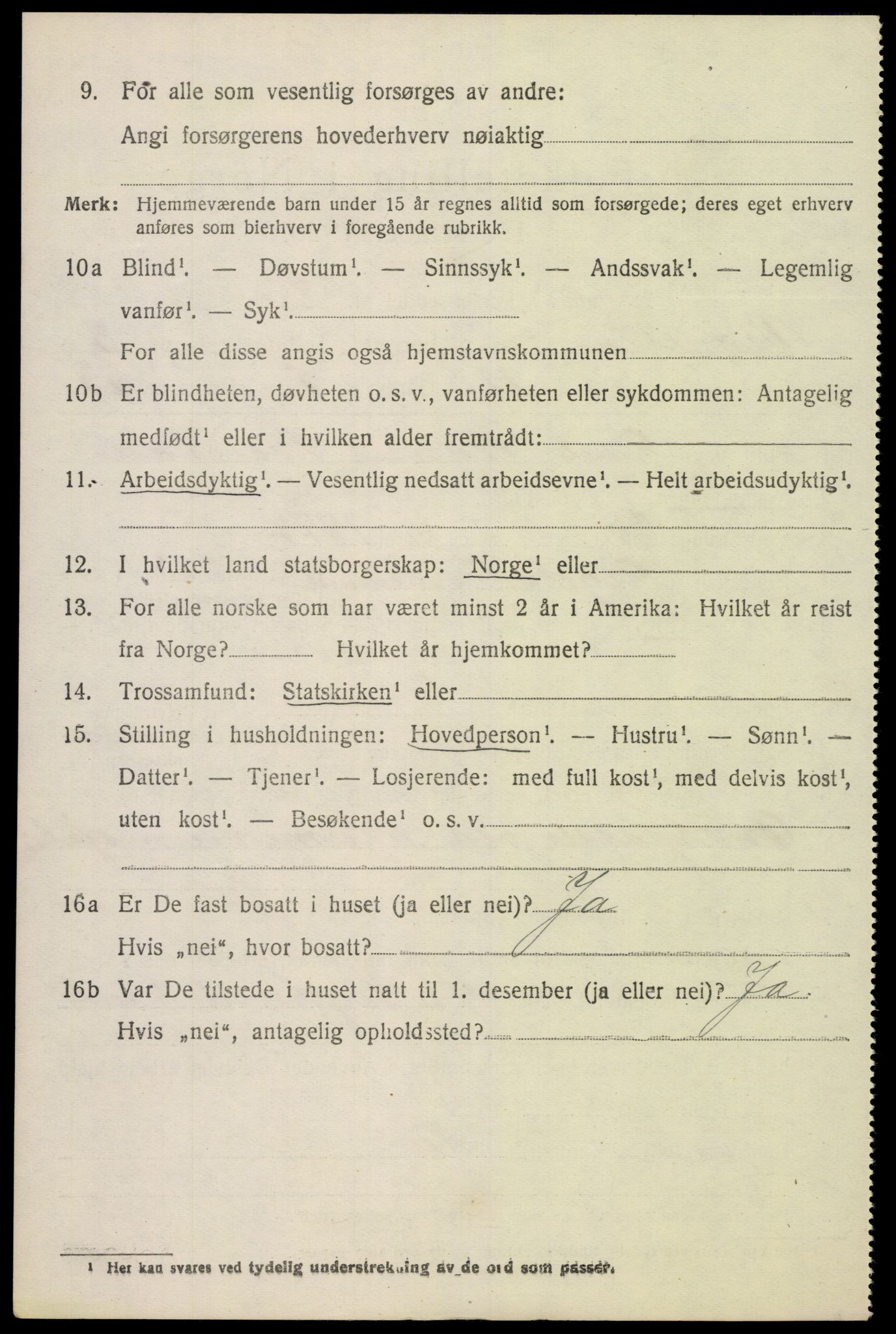 SAK, 1920 census for Vennesla, 1920, p. 2363