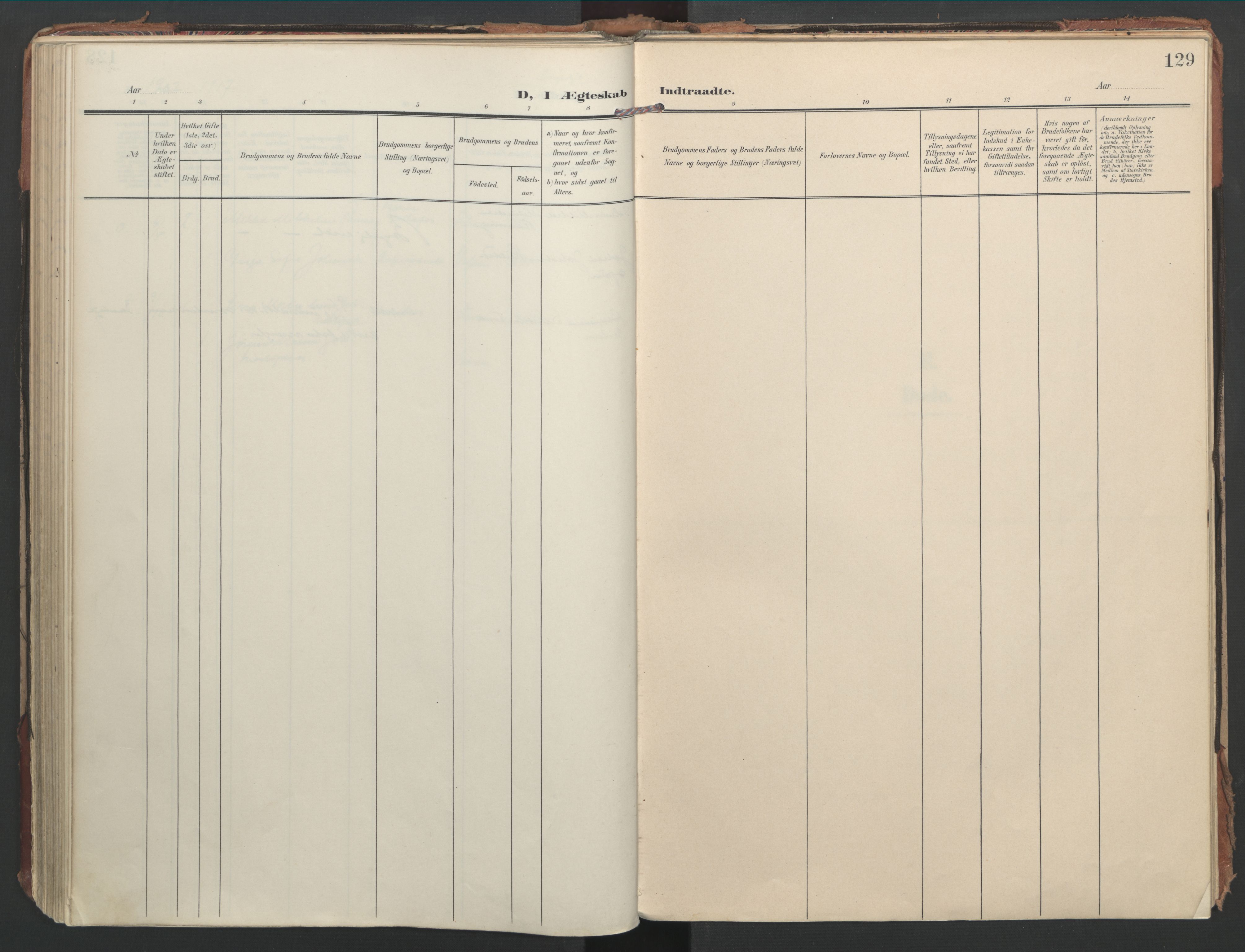 Ministerialprotokoller, klokkerbøker og fødselsregistre - Nord-Trøndelag, AV/SAT-A-1458/744/L0421: Parish register (official) no. 744A05, 1905-1930, p. 129