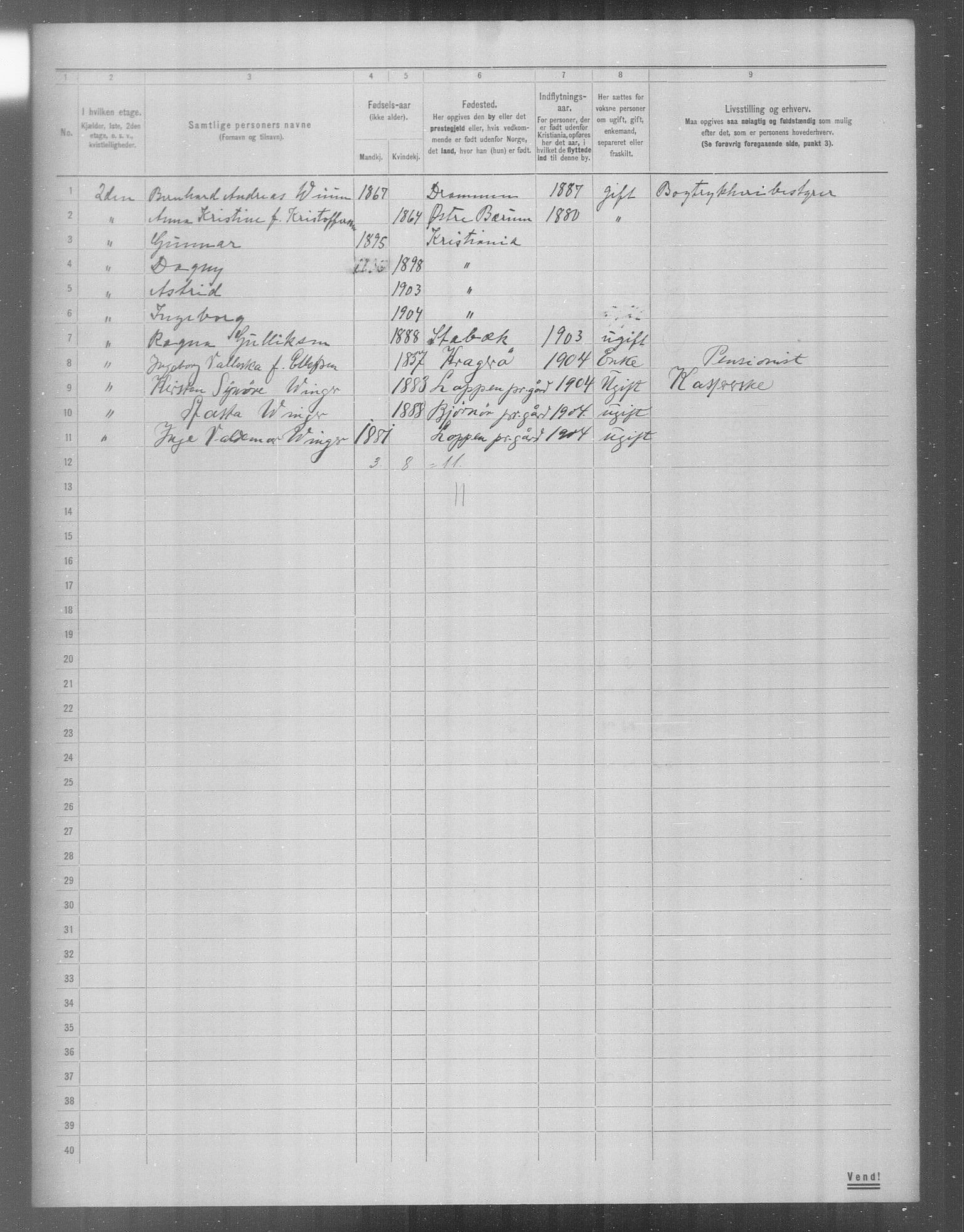 OBA, Municipal Census 1904 for Kristiania, 1904, p. 23239