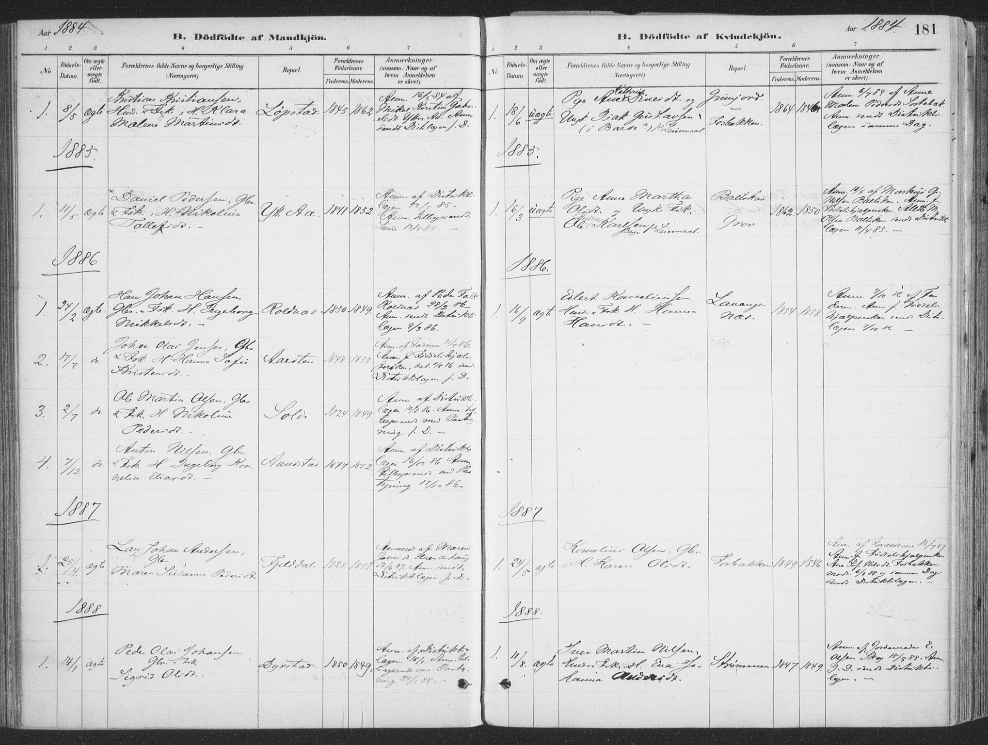 Ibestad sokneprestembete, AV/SATØ-S-0077/H/Ha/Haa/L0011kirke: Parish register (official) no. 11, 1880-1889, p. 181