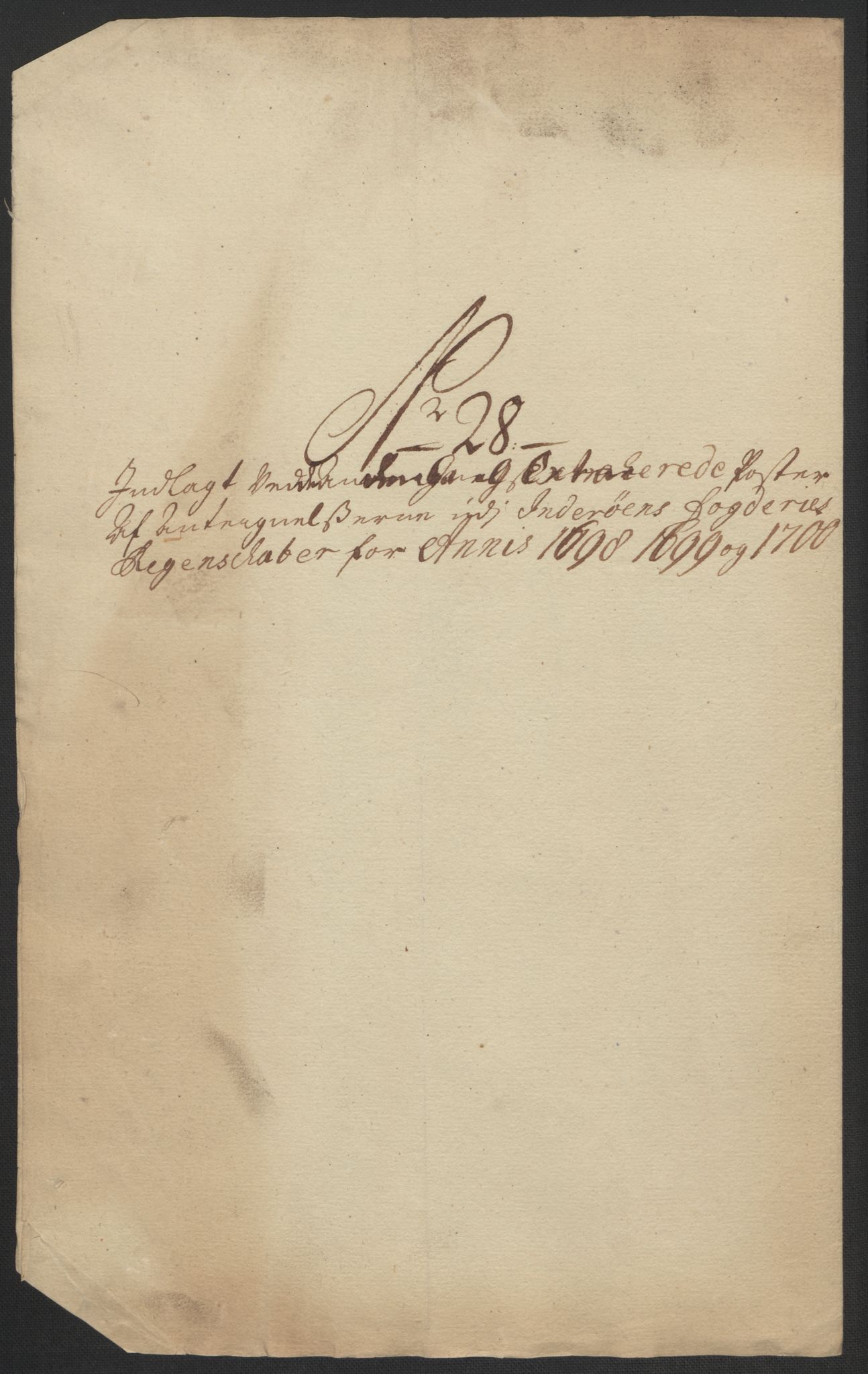 Rentekammeret inntil 1814, Reviderte regnskaper, Fogderegnskap, AV/RA-EA-4092/R63/L4311: Fogderegnskap Inderøy, 1700, p. 473