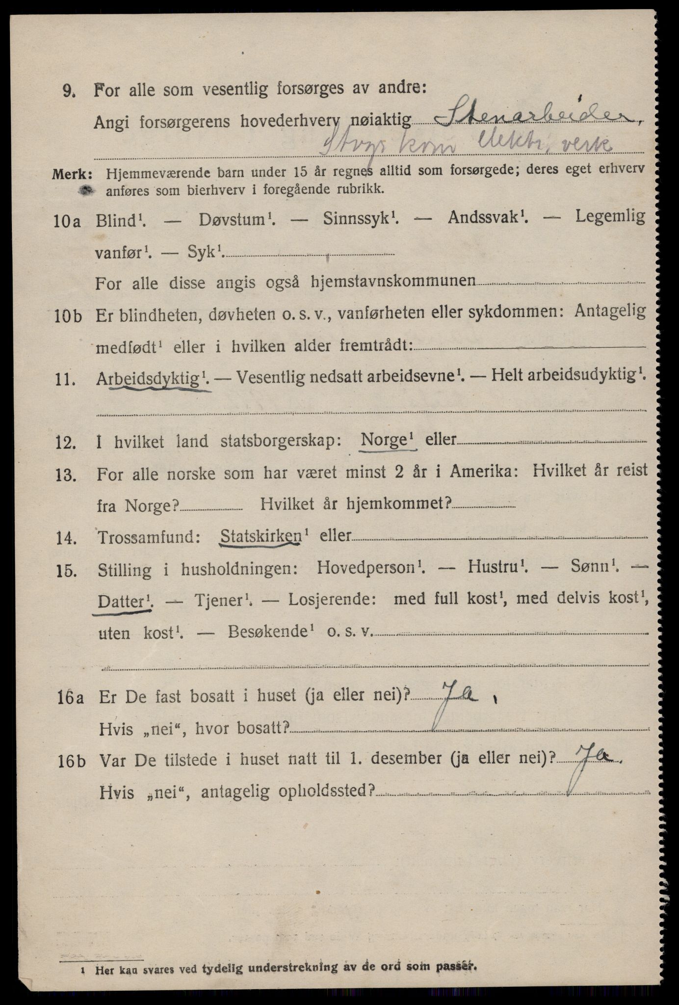 SAST, 1920 census for Hetland, 1920, p. 15440