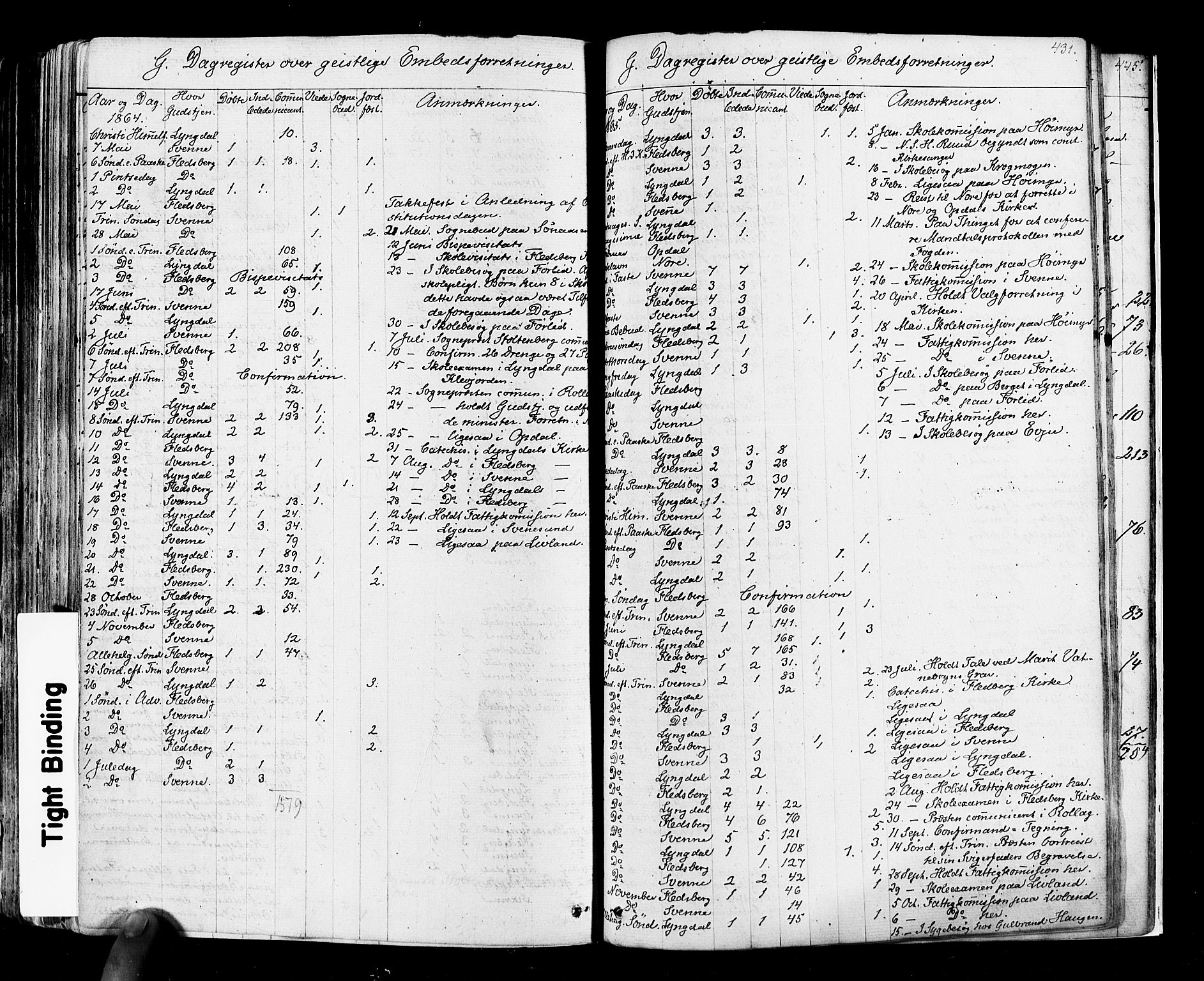 Flesberg kirkebøker, SAKO/A-18/F/Fa/L0007: Parish register (official) no. I 7, 1861-1878, p. 431