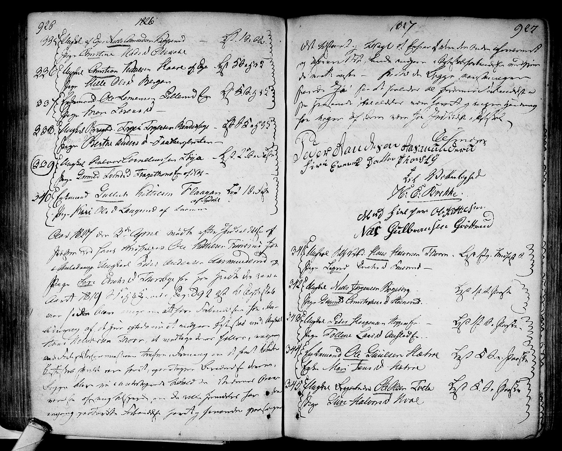 Modum kirkebøker, AV/SAKO-A-234/F/Fa/L0003: Parish register (official) no. 3, 1783-1819, p. 926-927