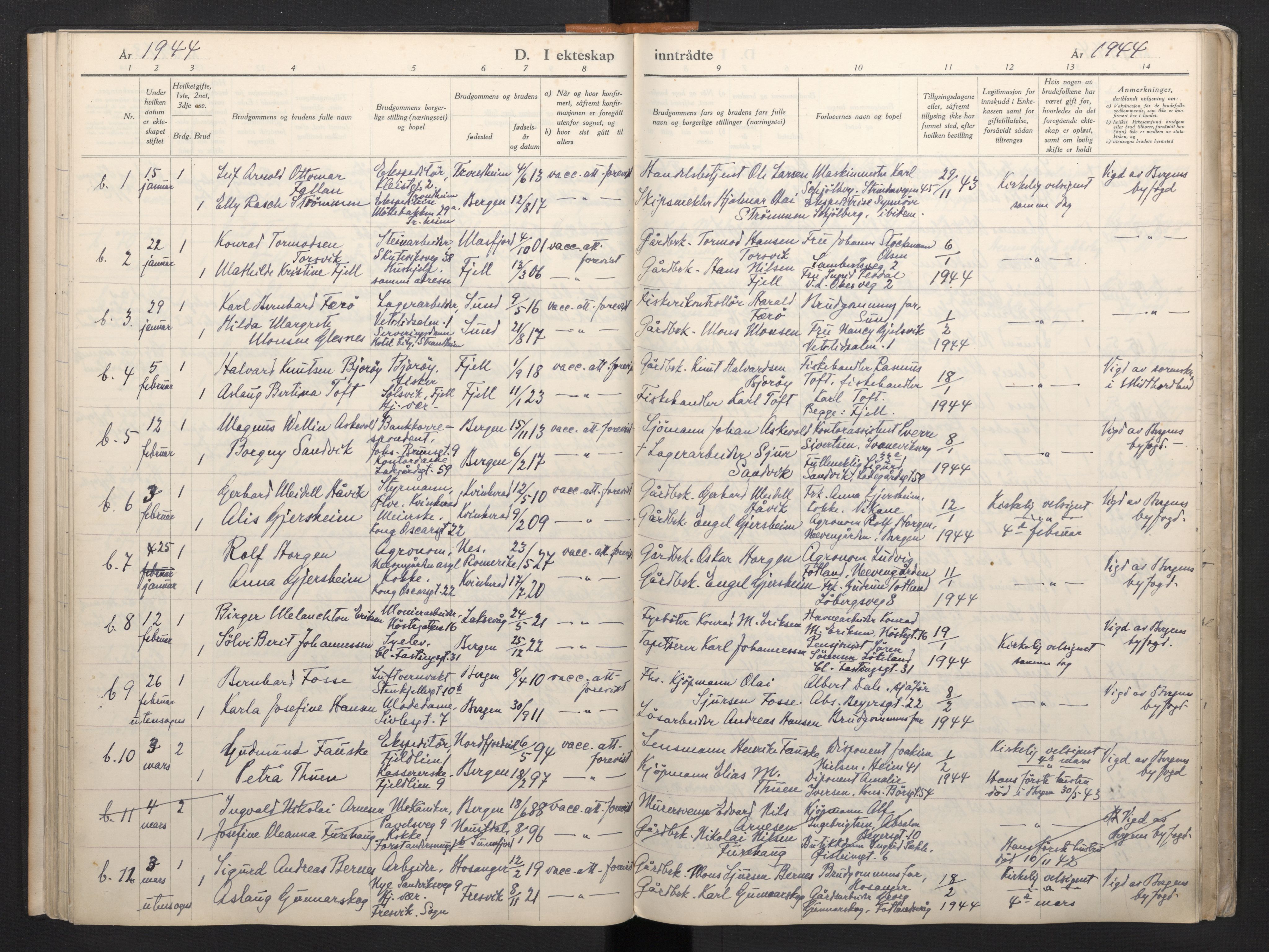 Korskirken sokneprestembete, SAB/A-76101/H/Haa: Parish register (official) no. A 15, 1942-1945