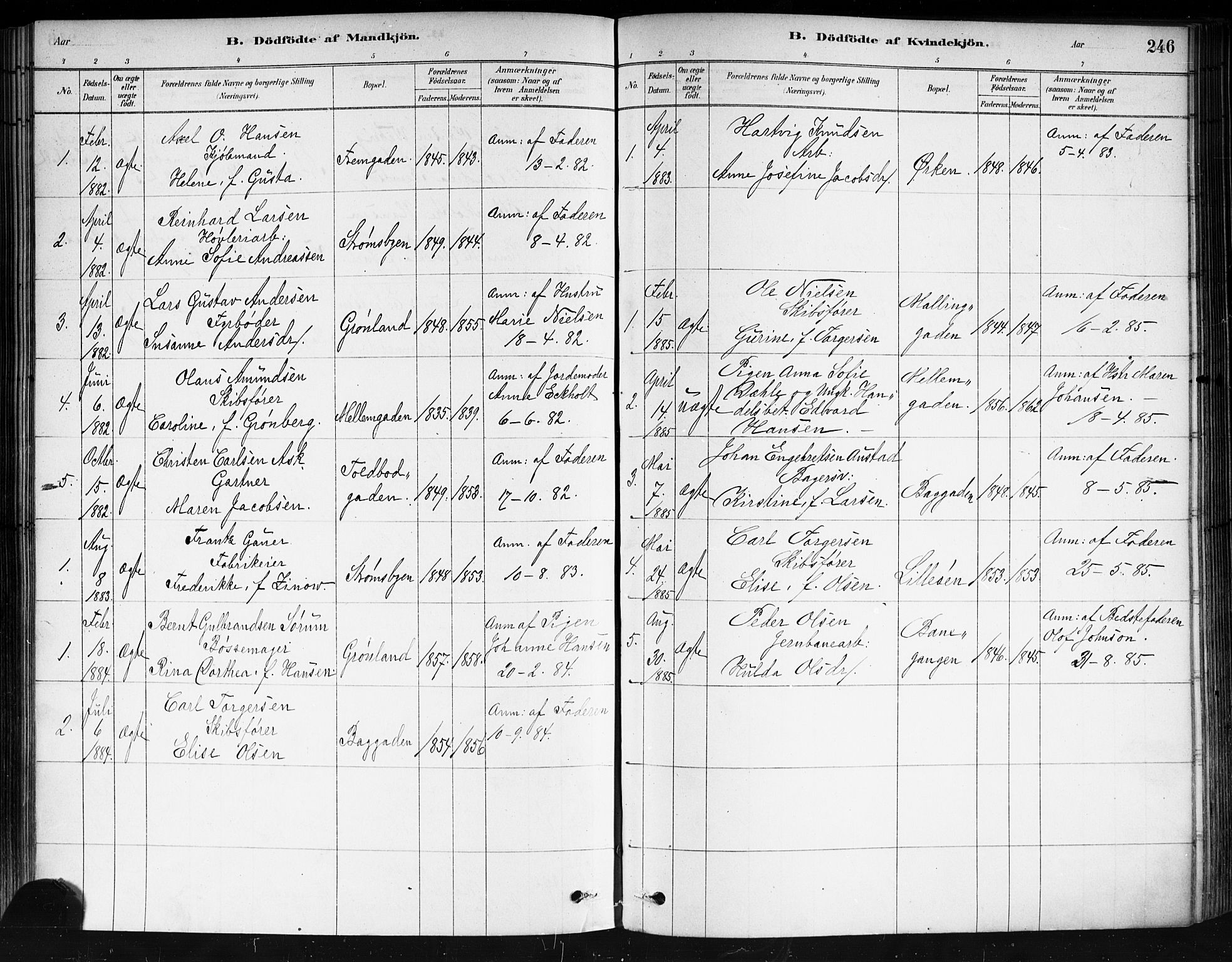 Strømsø kirkebøker, AV/SAKO-A-246/F/Fa/L0021: Parish register (official) no. I 21, 1878-1885, p. 246