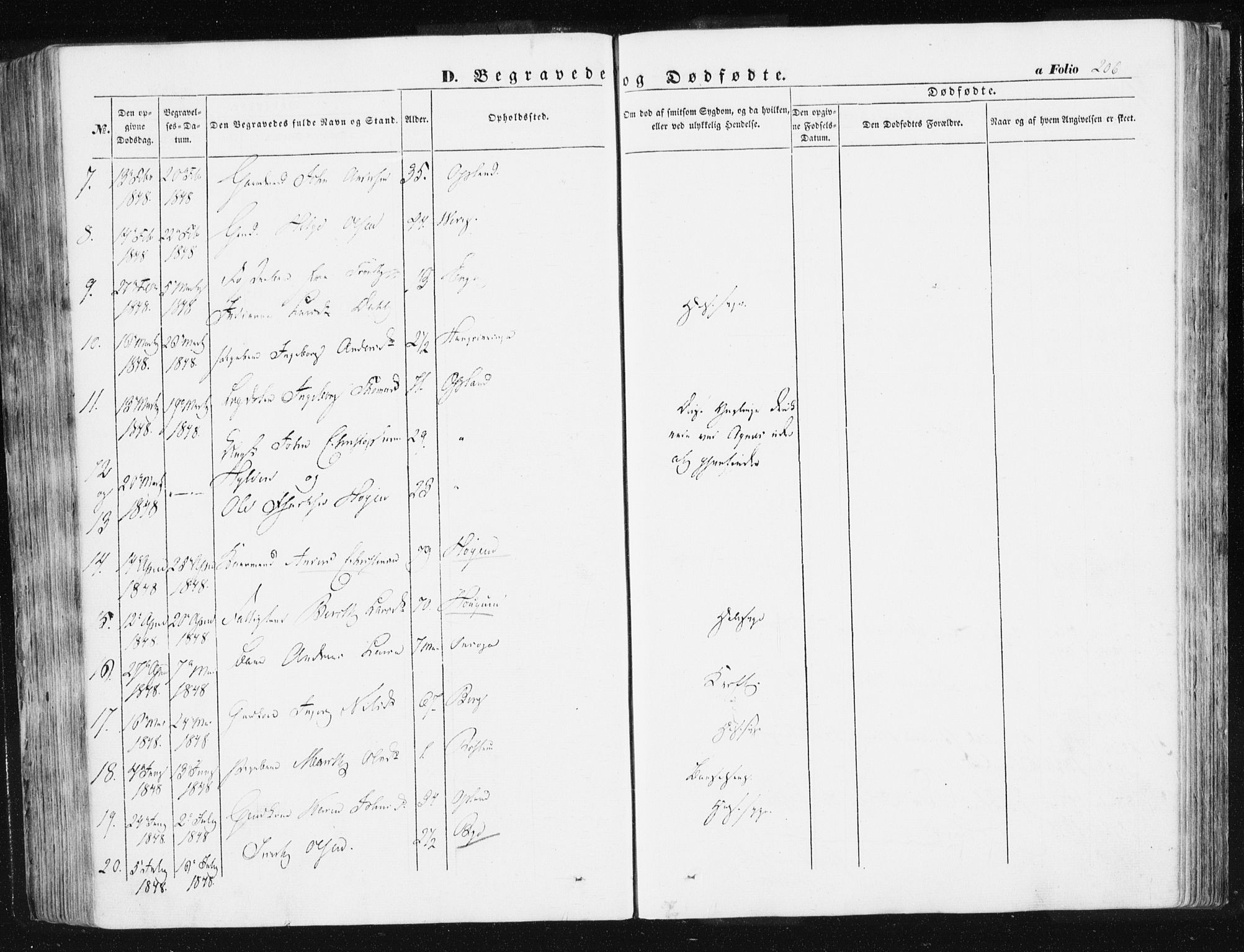 Ministerialprotokoller, klokkerbøker og fødselsregistre - Sør-Trøndelag, AV/SAT-A-1456/612/L0376: Parish register (official) no. 612A08, 1846-1859, p. 206