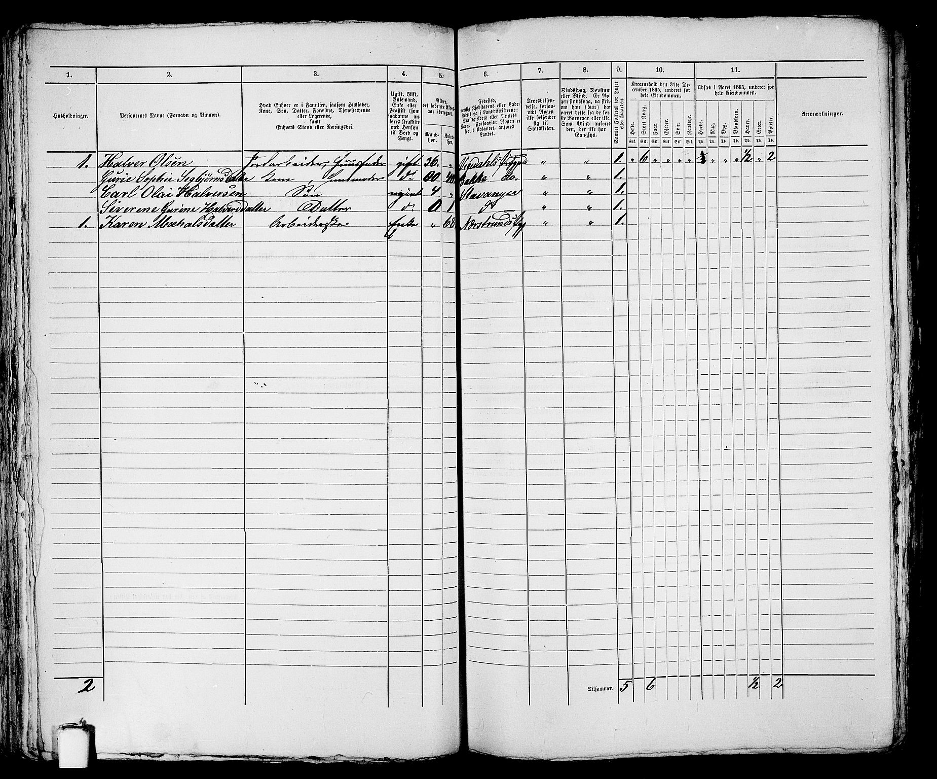 RA, 1865 census for Stavanger, 1865, p. 1154