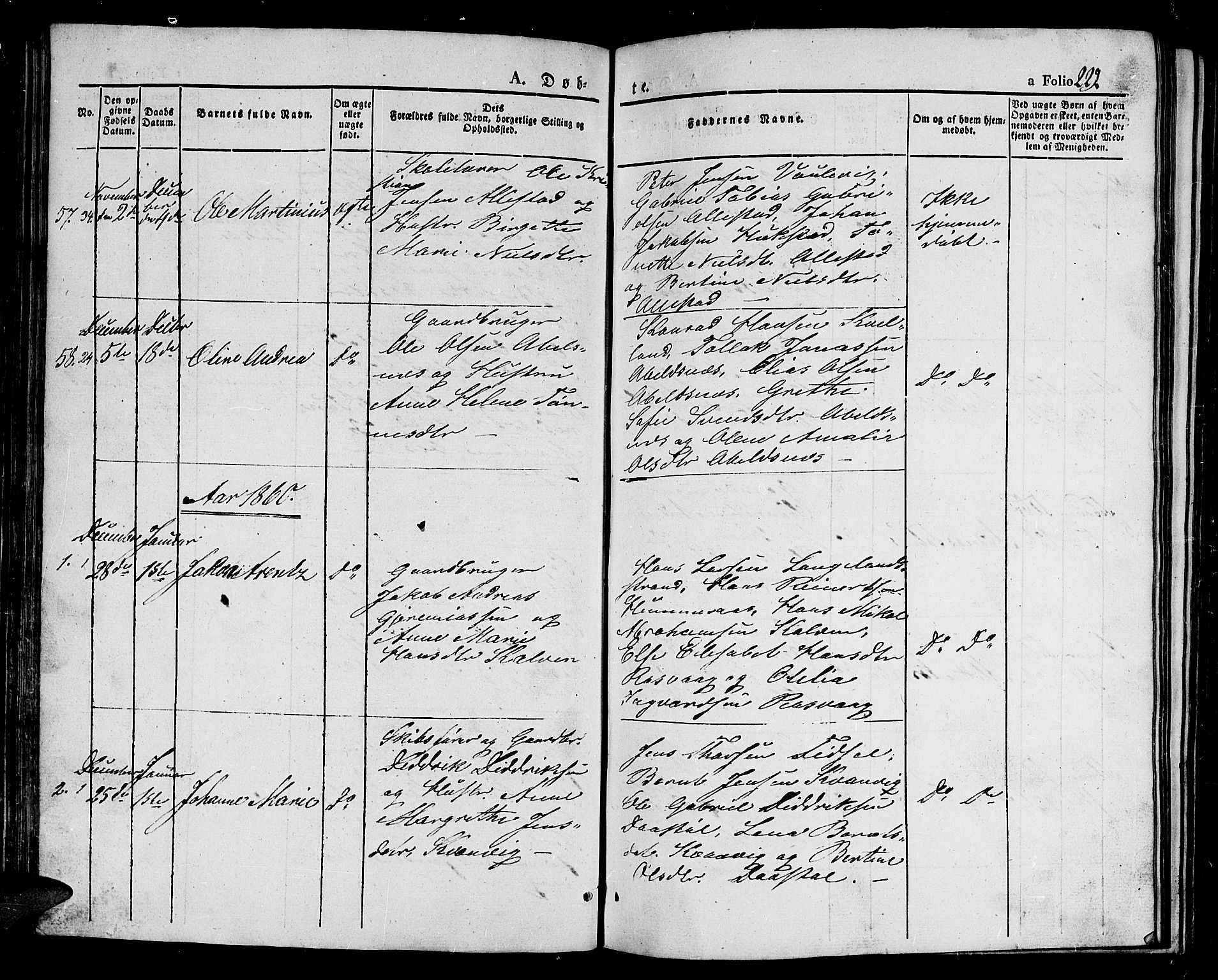 Flekkefjord sokneprestkontor, AV/SAK-1111-0012/F/Fb/Fbb/L0002: Parish register (copy) no. B 2a, 1831-1866, p. 229