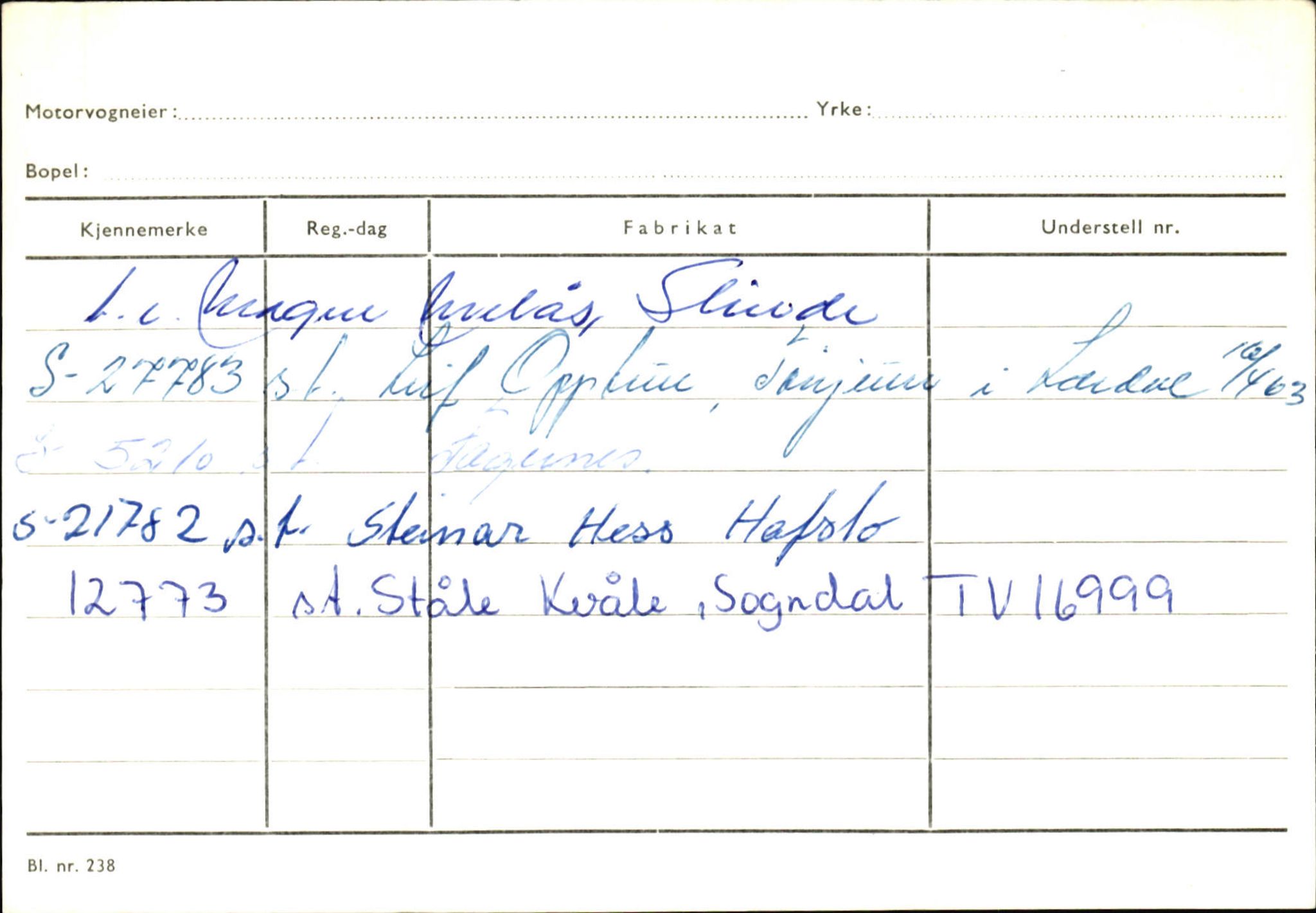 Statens vegvesen, Sogn og Fjordane vegkontor, AV/SAB-A-5301/4/F/L0124: Eigarregister Sogndal A-U, 1945-1975, p. 1685