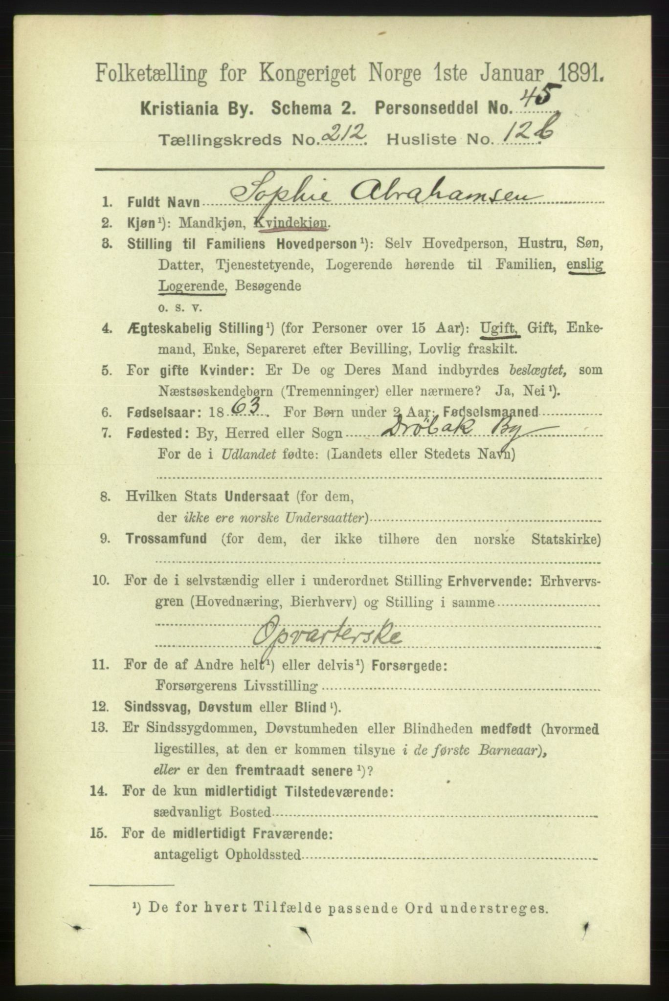 RA, 1891 census for 0301 Kristiania, 1891, p. 126816