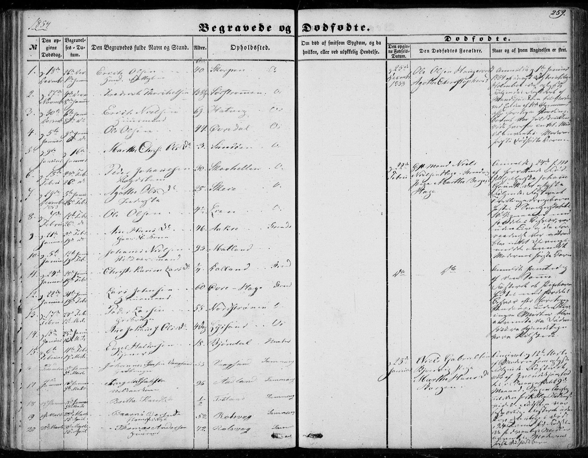 Os sokneprestembete, SAB/A-99929: Parish register (official) no. A 16, 1851-1859, p. 259