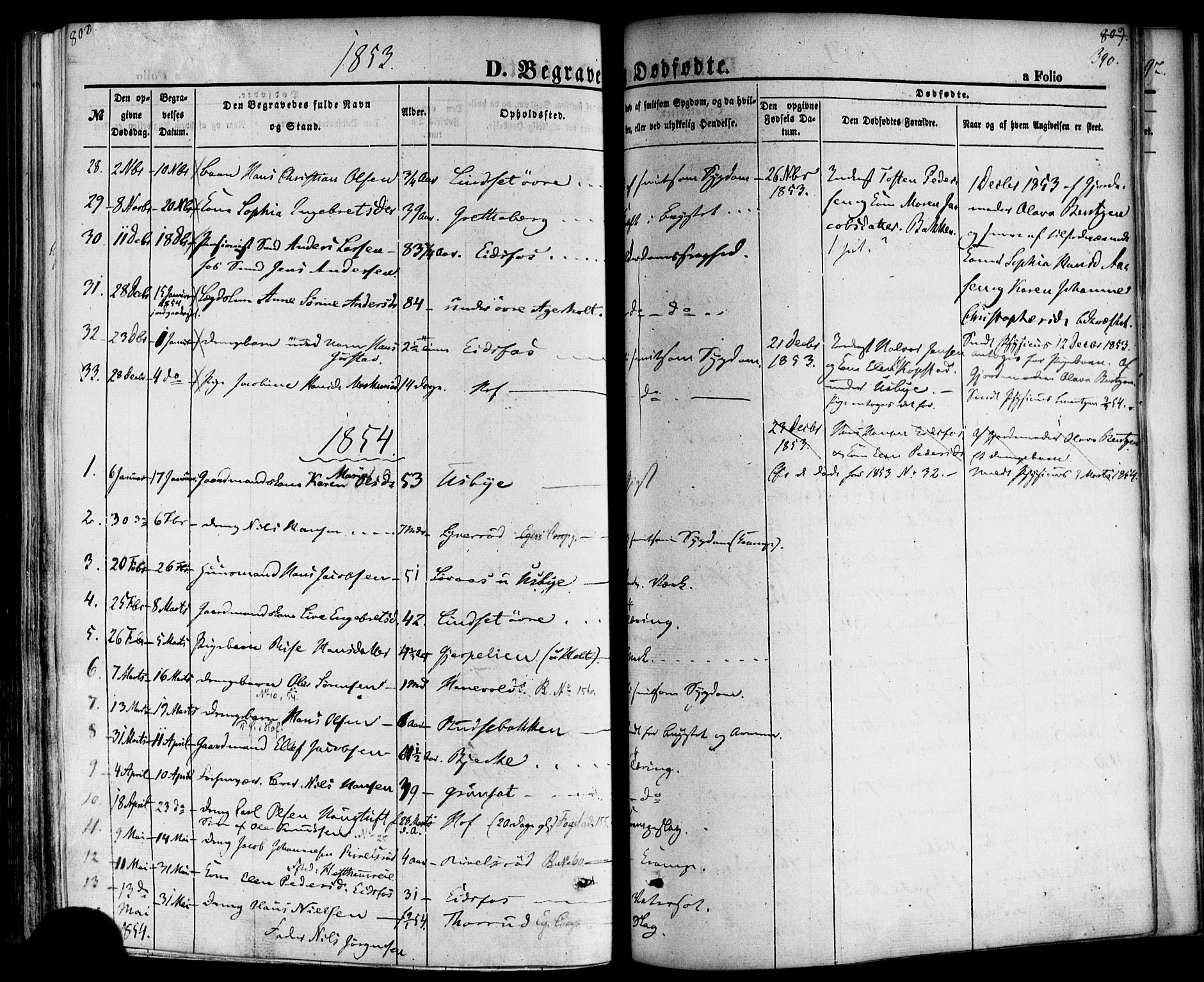 Hof kirkebøker, AV/SAKO-A-64/F/Fa/L0006: Parish register (official) no. I 6, 1851-1877, p. 390