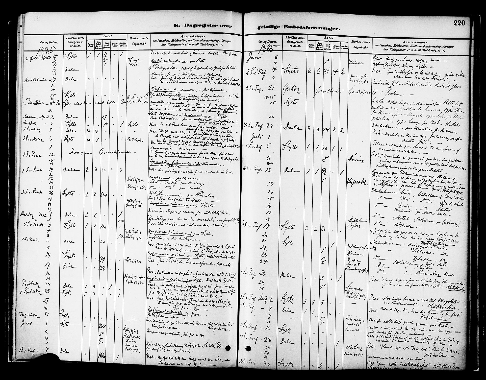 Ministerialprotokoller, klokkerbøker og fødselsregistre - Møre og Romsdal, SAT/A-1454/519/L0255: Parish register (official) no. 519A14, 1884-1908, p. 220
