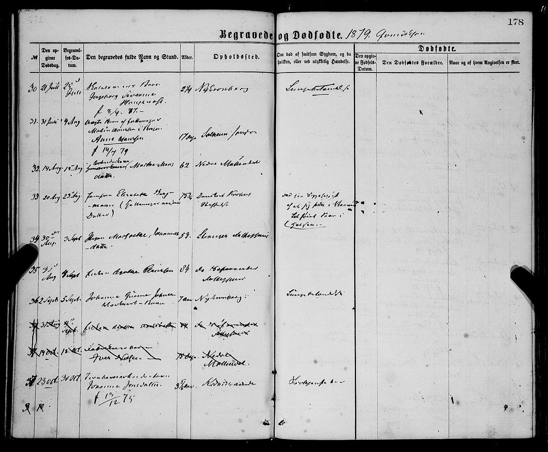 St. Jørgens hospital og Årstad sokneprestembete, AV/SAB-A-99934: Parish register (official) no. A 11, 1864-1886, p. 178