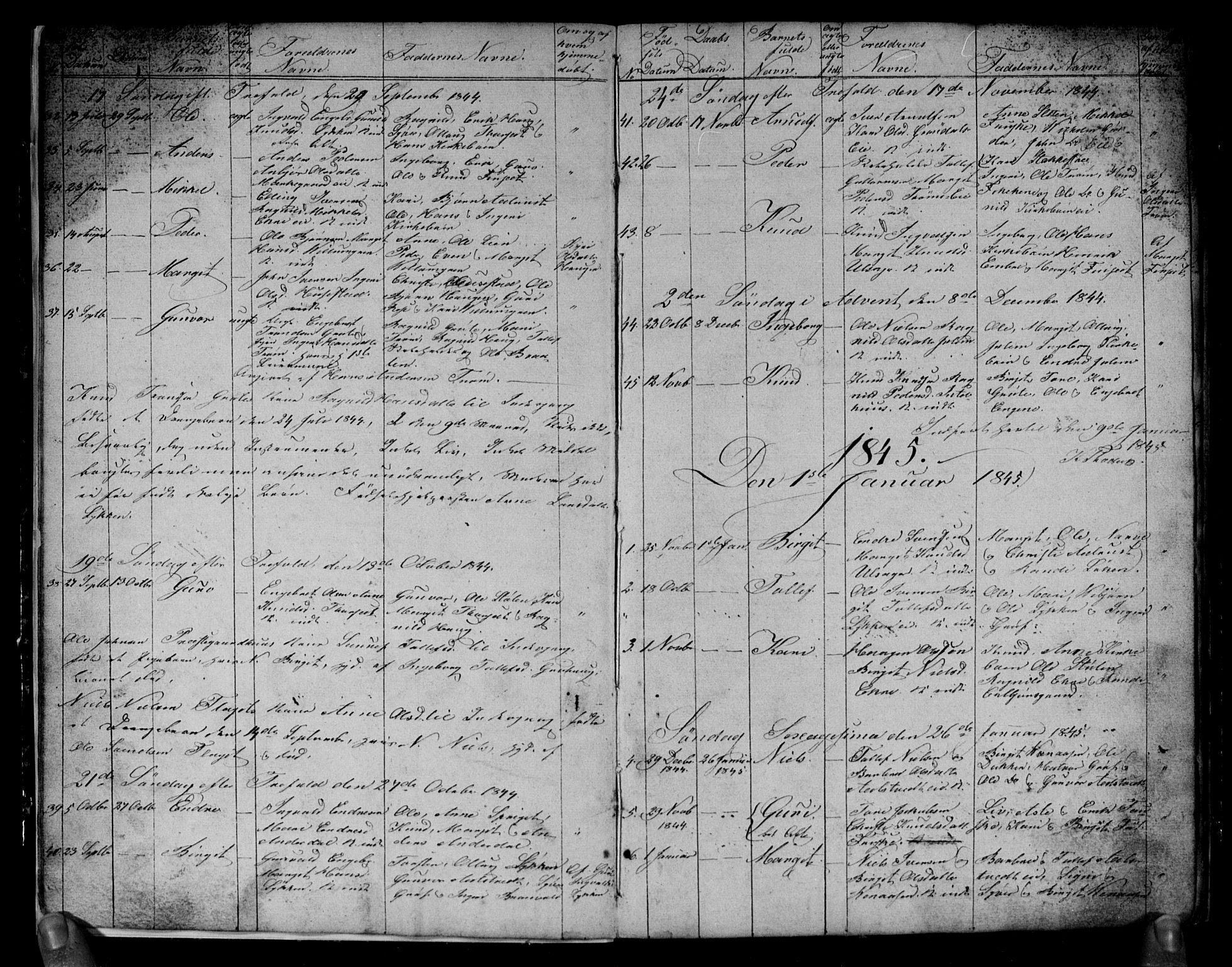 Gol kirkebøker, SAKO/A-226/G/Gb/L0003: Parish register (copy) no. II 3, 1844-1858, p. 4-5