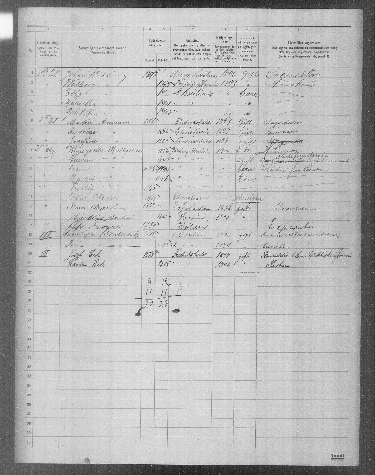 OBA, Municipal Census 1904 for Kristiania, 1904, p. 7745