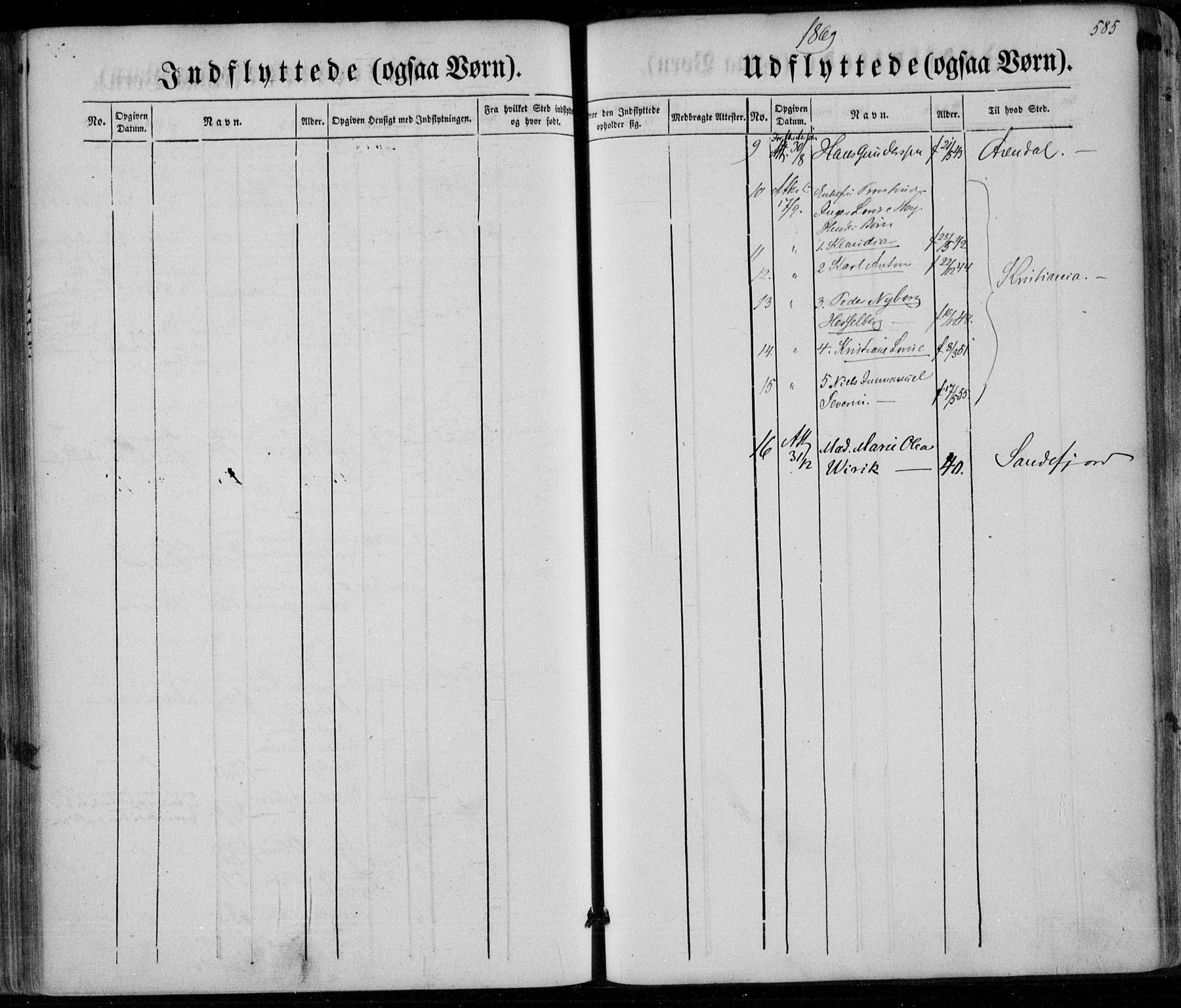 Bamble kirkebøker, SAKO/A-253/F/Fa/L0005: Parish register (official) no. I 5, 1854-1869, p. 585