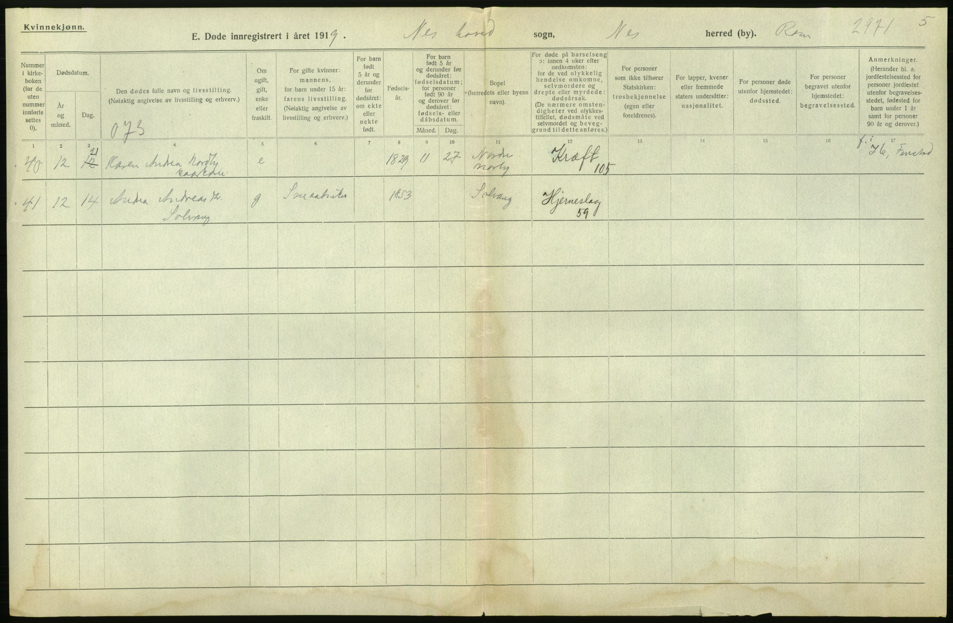 Statistisk sentralbyrå, Sosiodemografiske emner, Befolkning, AV/RA-S-2228/D/Df/Dfb/Dfbi/L0006: Akershus fylke: Døde. Bygder og byer., 1919, p. 486