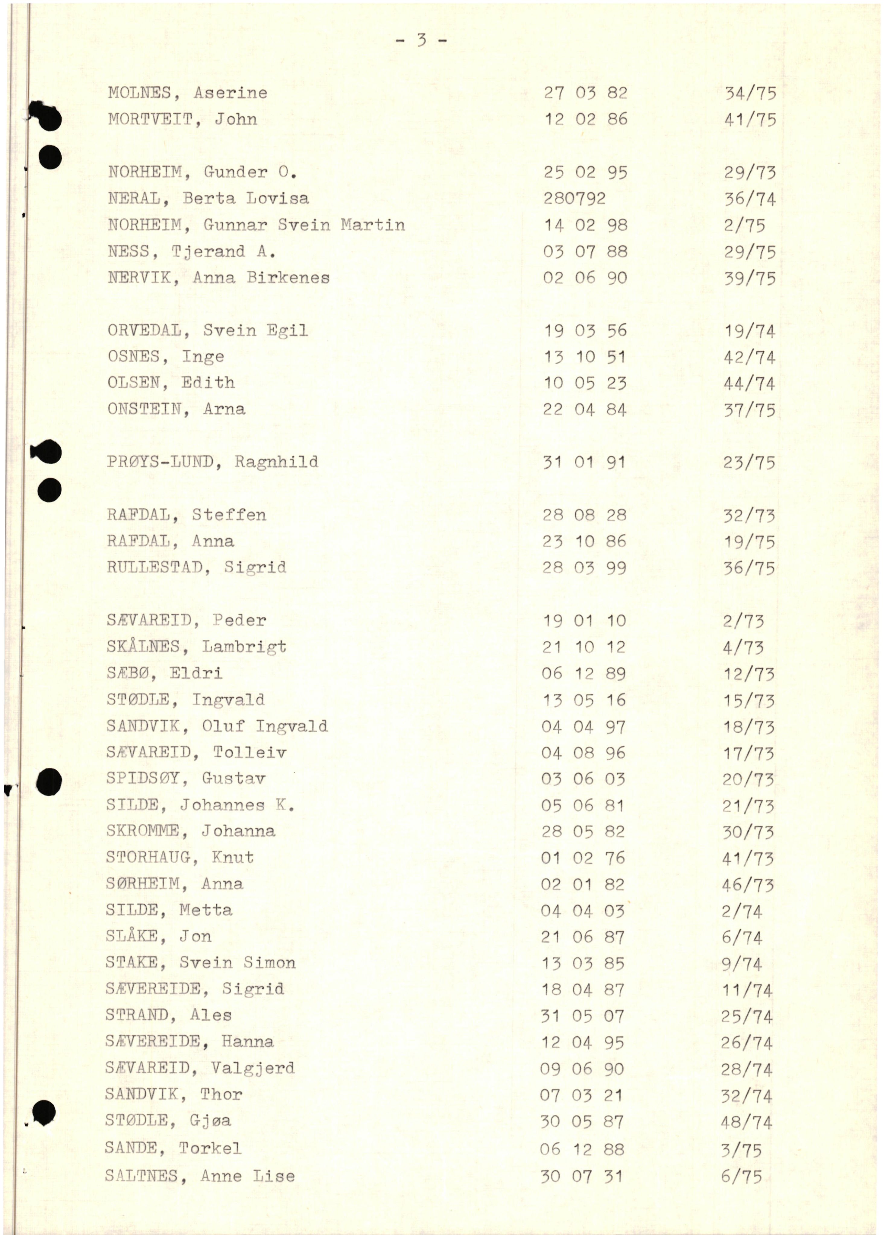 Lensmannen i Etne, AV/SAB-A-31601/0006/L0007: Dødsfallprotokoll, 1973-1984