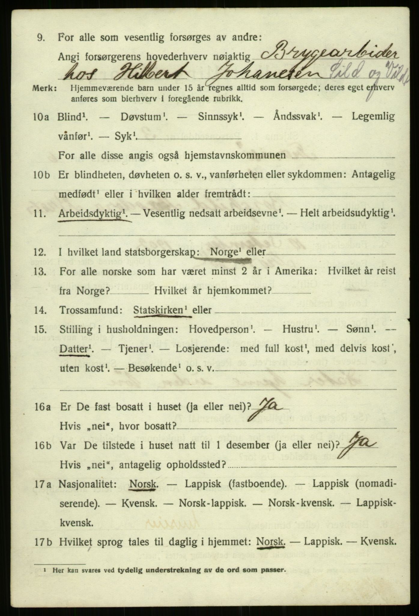 SATØ, 1920 census for Tromsø, 1920, p. 15079