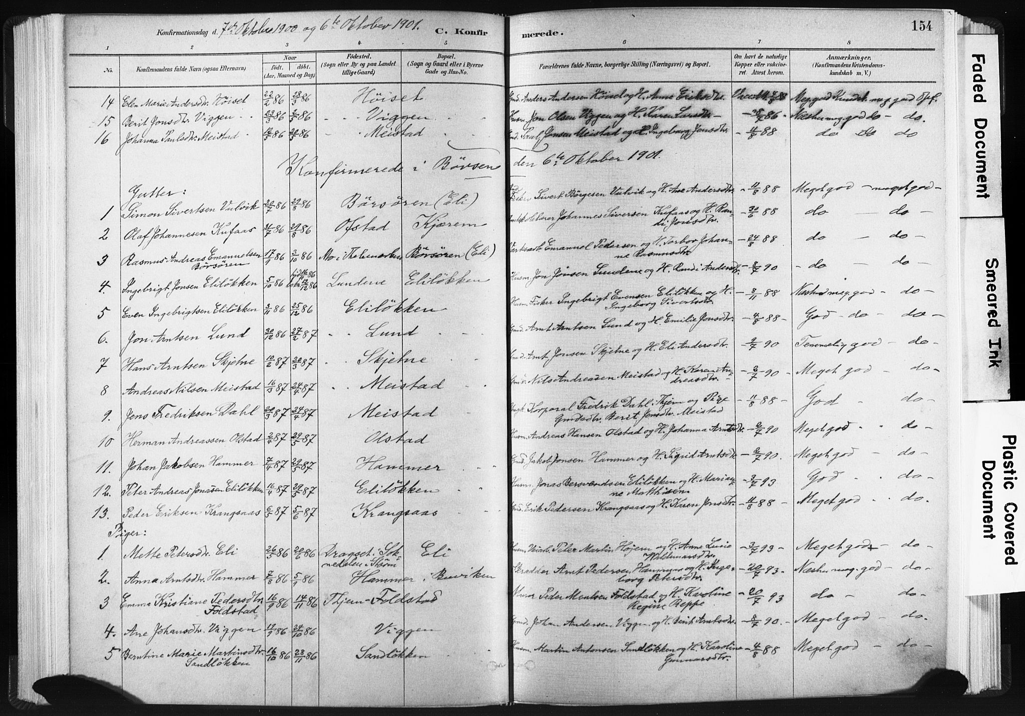 Ministerialprotokoller, klokkerbøker og fødselsregistre - Sør-Trøndelag, SAT/A-1456/665/L0773: Parish register (official) no. 665A08, 1879-1905, p. 154