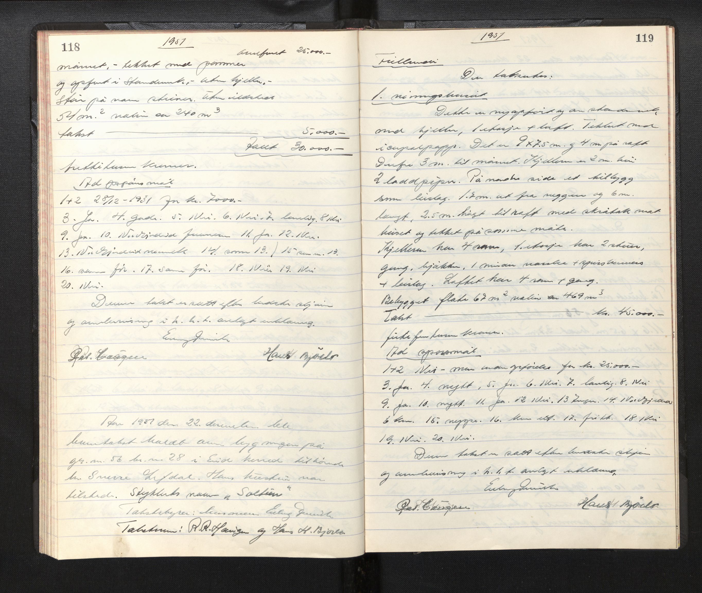 Lensmannen i Eid, AV/SAB-A-27001/0012/L0005: Branntakstprotokoll, 1950-1952, p. 118-119