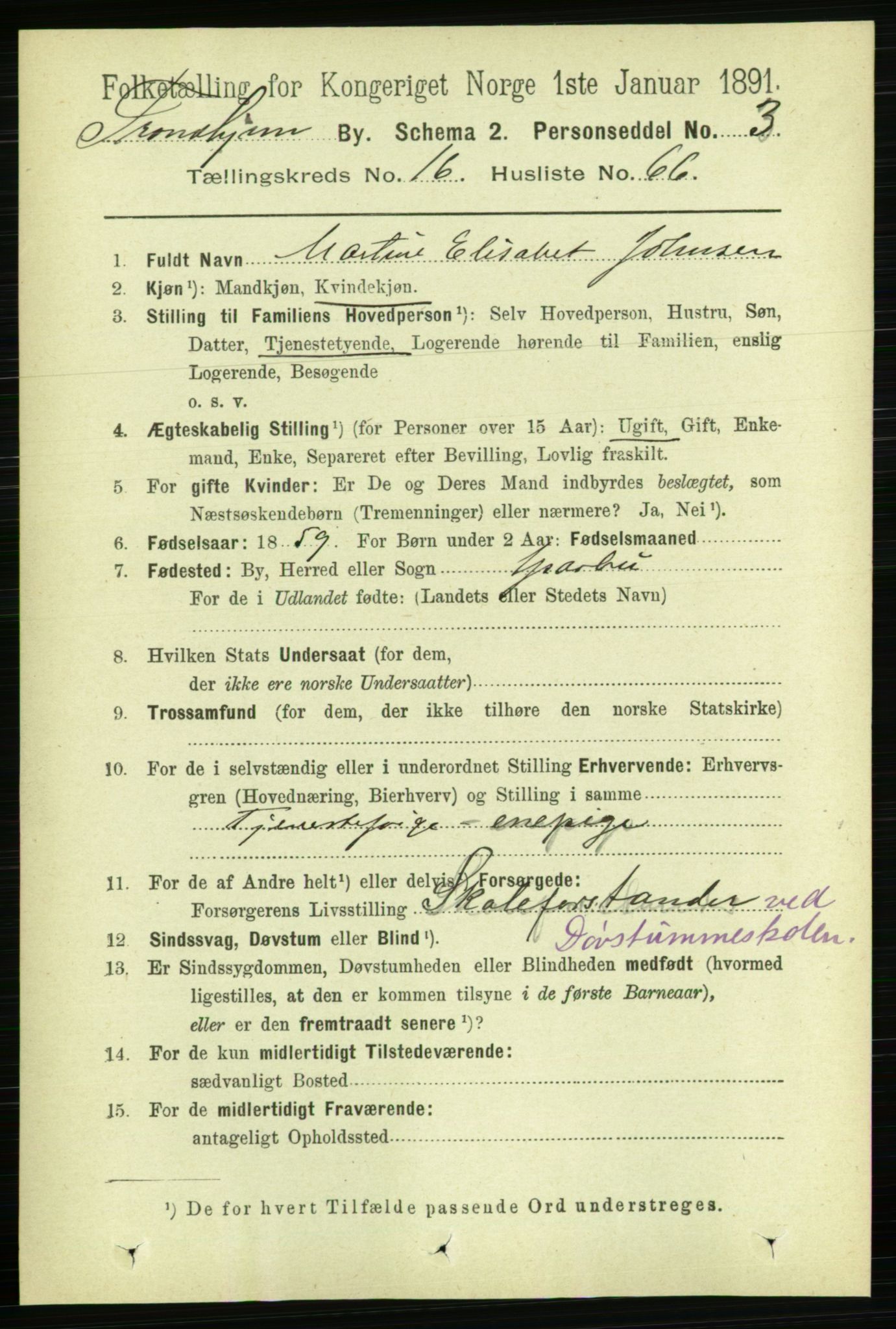 RA, 1891 census for 1601 Trondheim, 1891, p. 13135