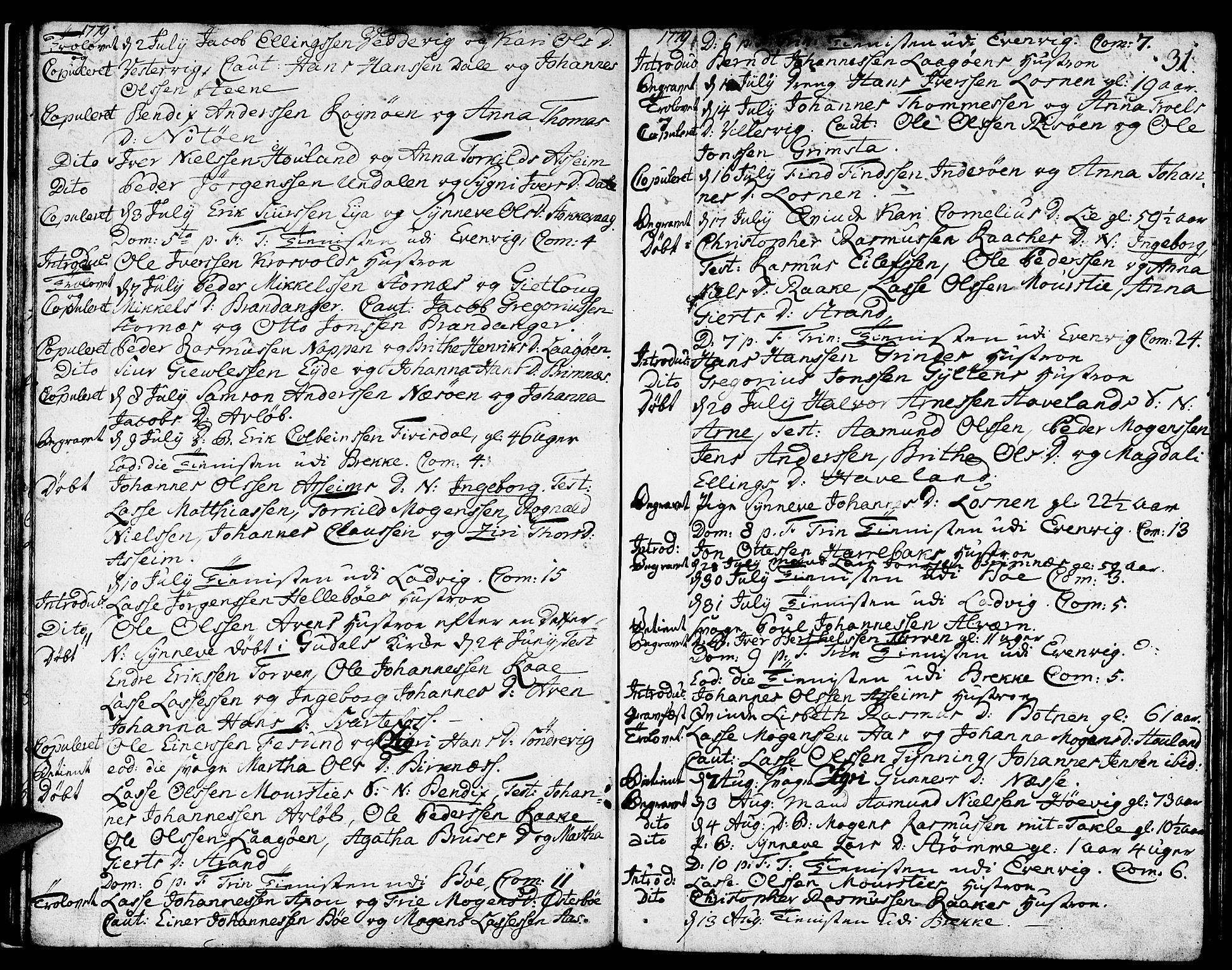 Gulen sokneprestembete, SAB/A-80201/H/Haa/Haaa/L0013: Parish register (official) no. A 13, 1776-1787, p. 31