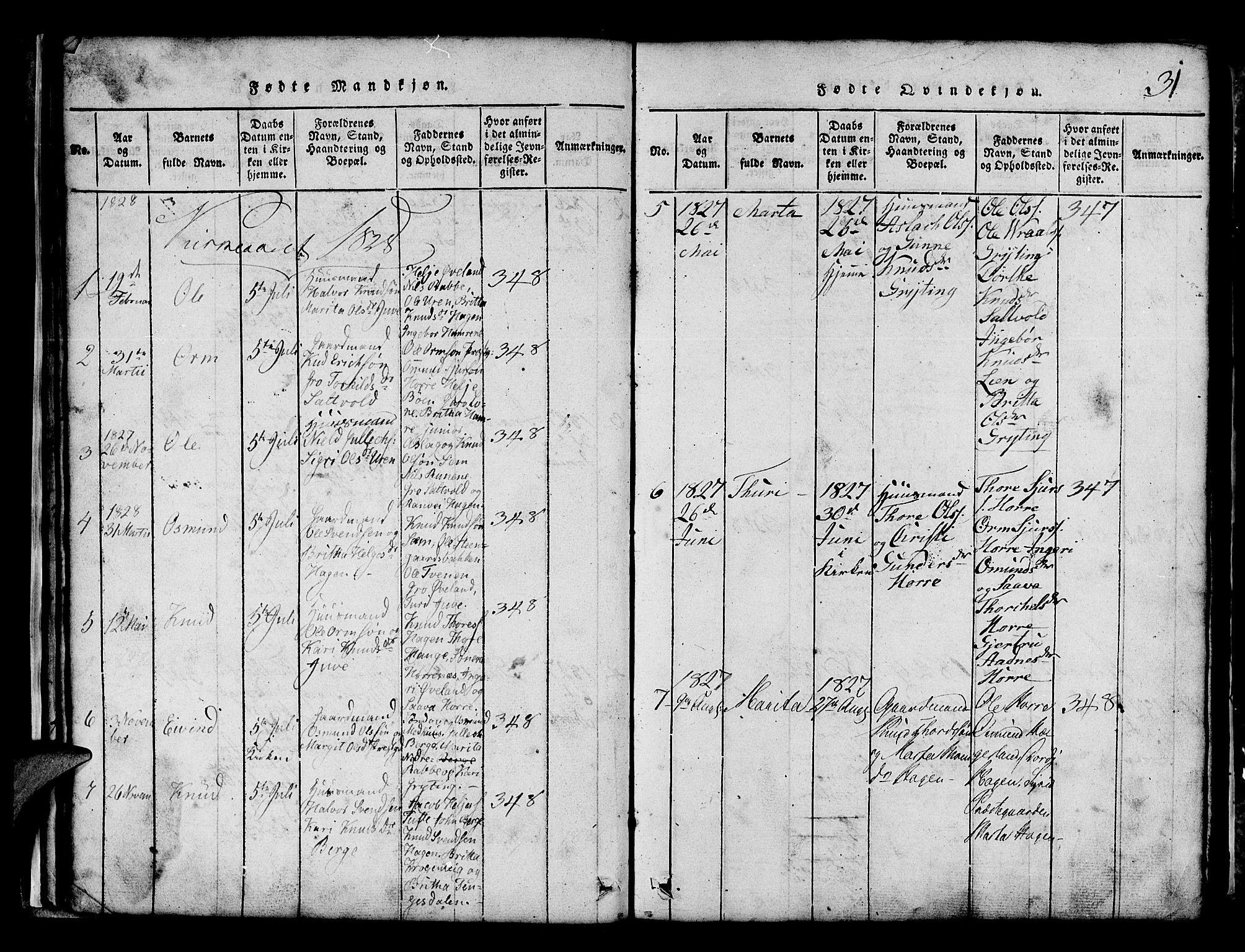 Røldal sokneprestembete, SAB/A-100247: Parish register (copy) no. A 1, 1817-1860, p. 31