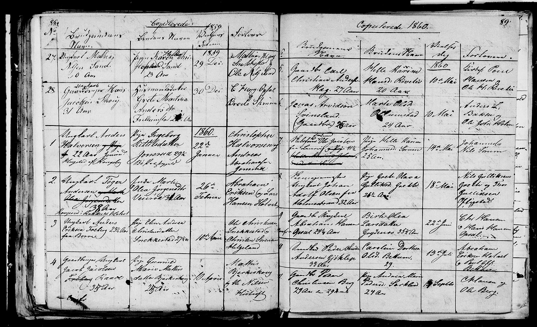 Våle kirkebøker, AV/SAKO-A-334/G/Ga/L0002: Parish register (copy) no. I 2, 1851-1863, p. 88-89