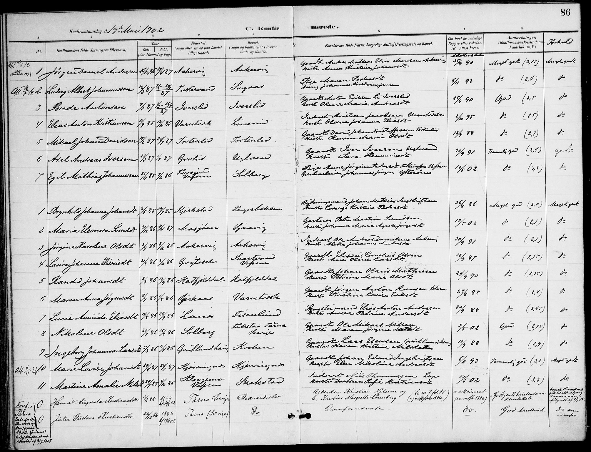 Ministerialprotokoller, klokkerbøker og fødselsregistre - Nordland, AV/SAT-A-1459/823/L0326: Parish register (official) no. 823A03, 1899-1919, p. 86