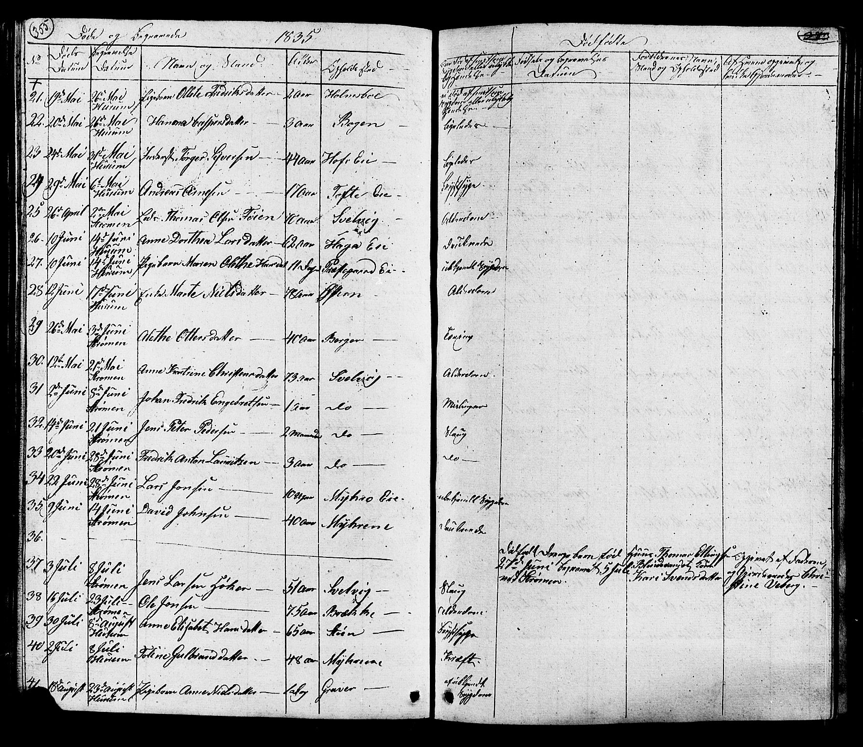 Hurum kirkebøker, AV/SAKO-A-229/G/Ga/L0002: Parish register (copy) no. I 2, 1827-1857, p. 355