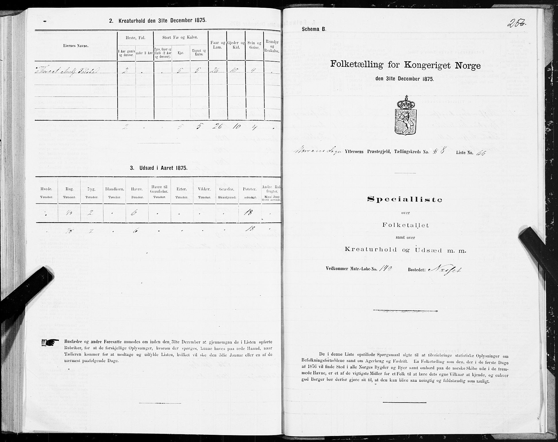 SAT, 1875 census for 1722P Ytterøy, 1875, p. 4256