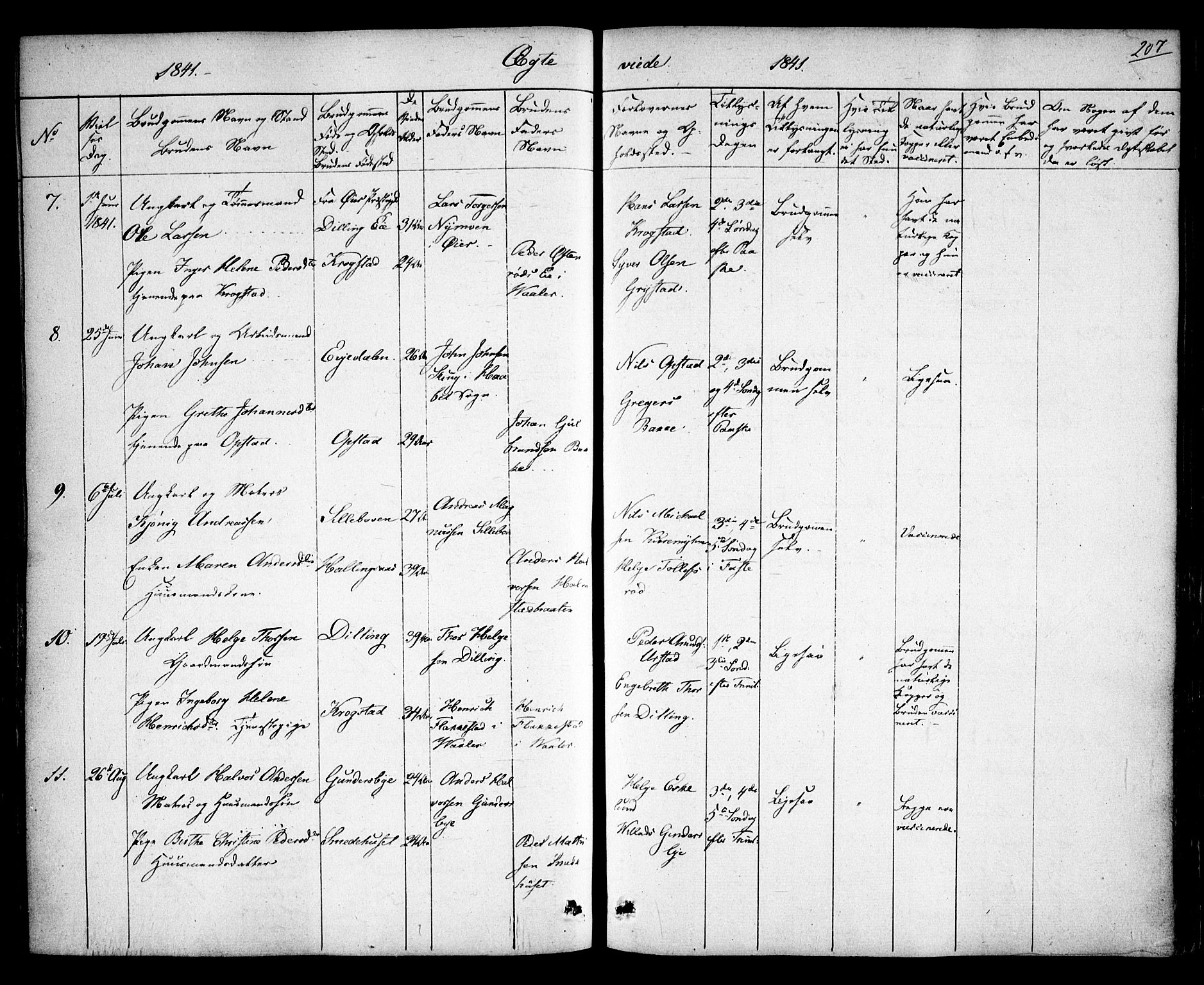 Rygge prestekontor Kirkebøker, AV/SAO-A-10084b/F/Fa/L0004: Parish register (official) no. 4, 1836-1851, p. 207