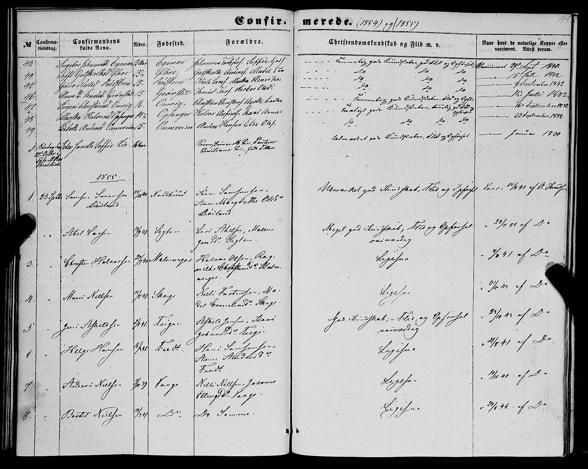 Kvinnherad sokneprestembete, SAB/A-76401/H/Haa: Parish register (official) no. A 8, 1854-1872, p. 149