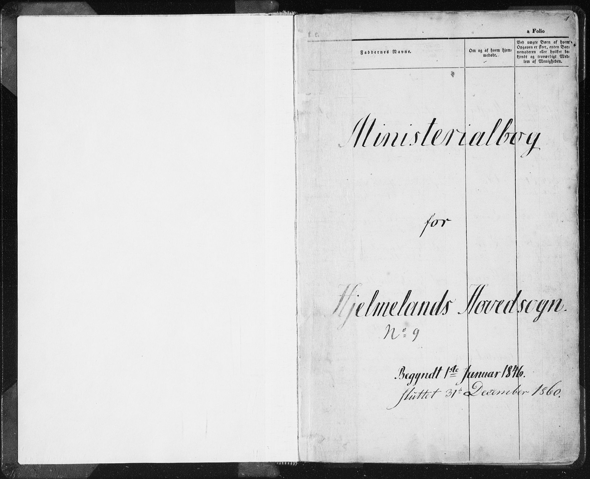 Hjelmeland sokneprestkontor, AV/SAST-A-101843/01/IV/L0009: Parish register (official) no. A 9, 1846-1860, p. 1