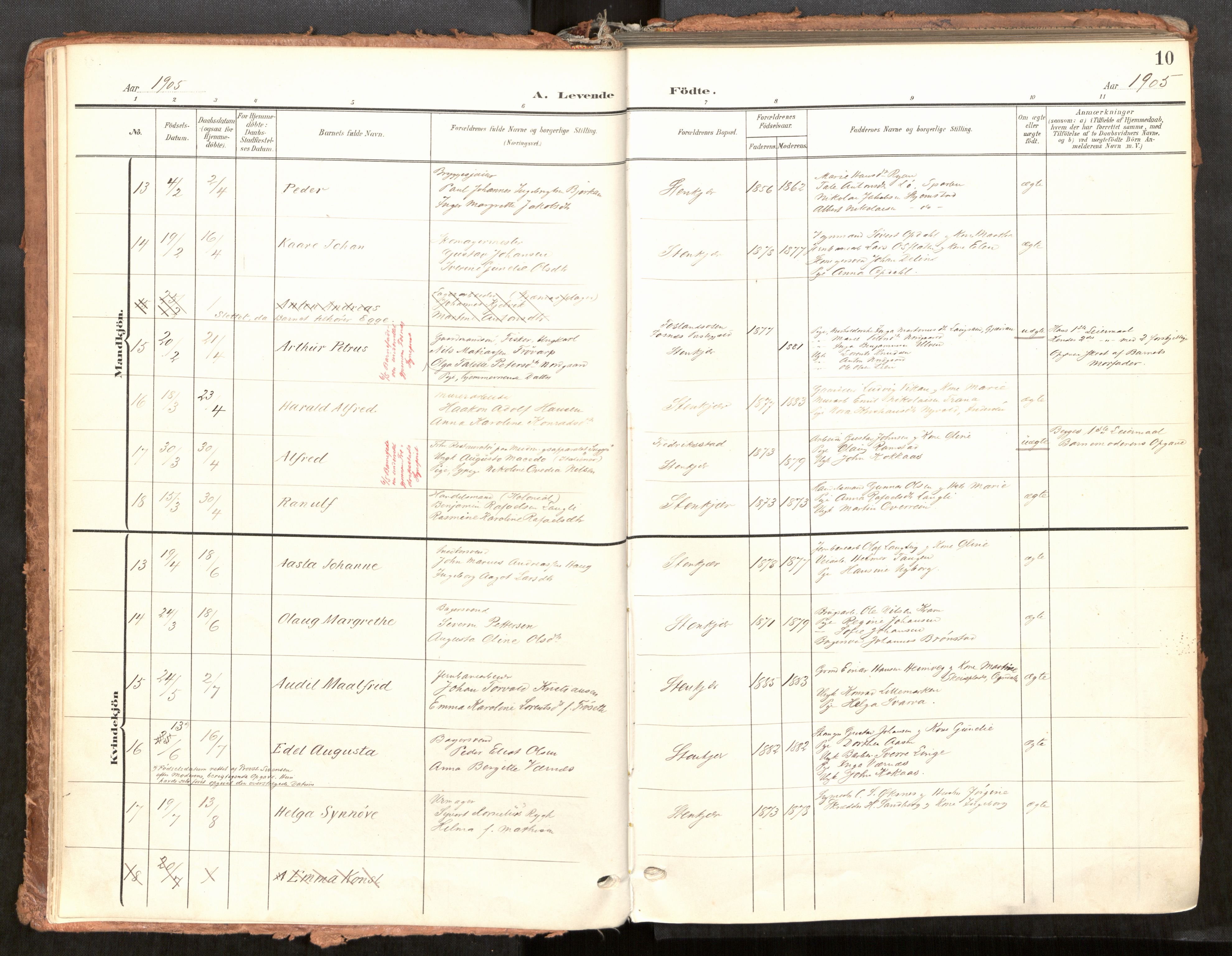 Steinkjer sokneprestkontor, AV/SAT-A-1541/01/H/Ha/Haa/L0001: Parish register (official) no. 1, 1904-1912, p. 10