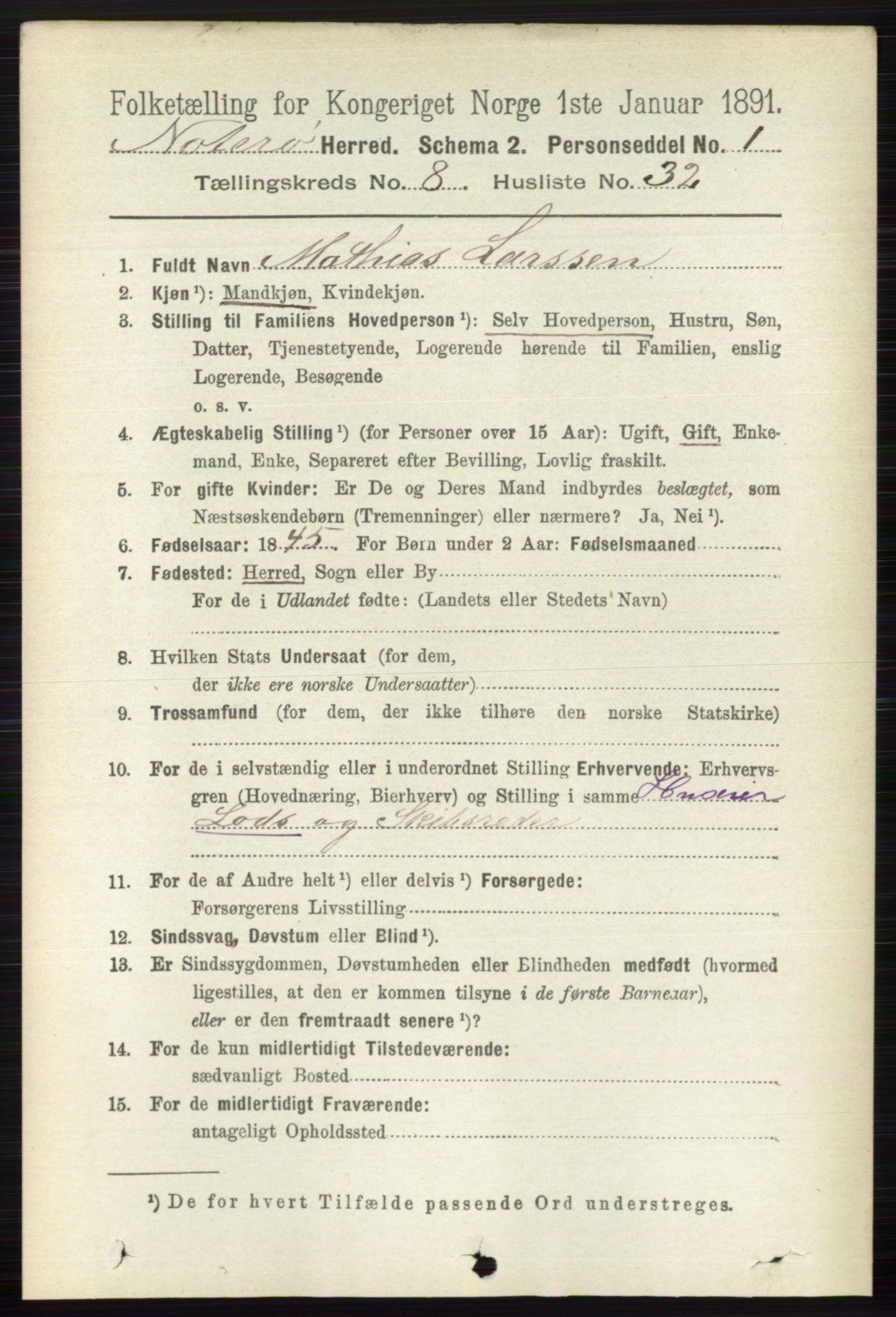 RA, 1891 census for 0722 Nøtterøy, 1891, p. 4035