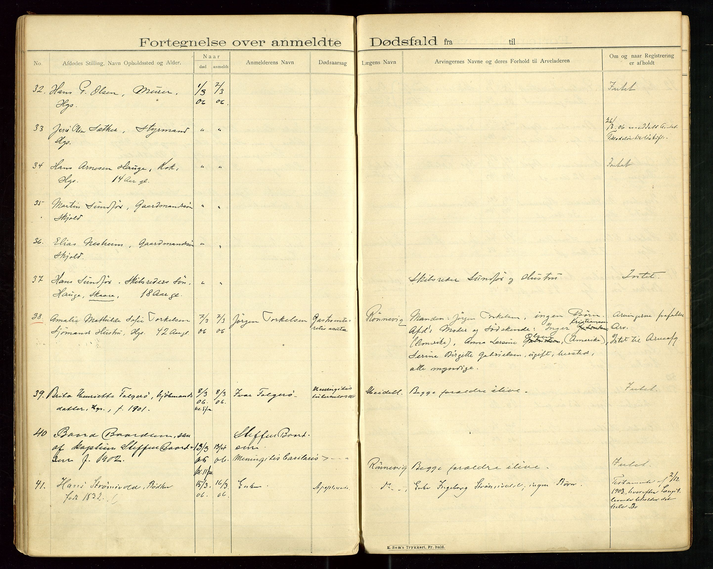 Haugesund tingrett, AV/SAST-A-101415/01/IV/IVJ/L0003: Dødsfallsprotokoll, 1902-1906