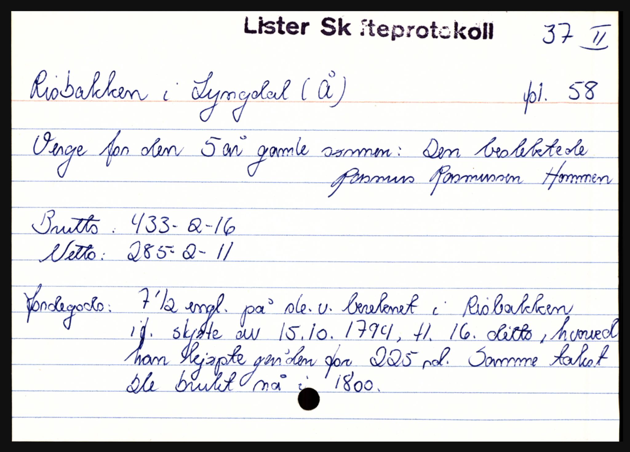 Lister sorenskriveri, AV/SAK-1221-0003/H, p. 30061