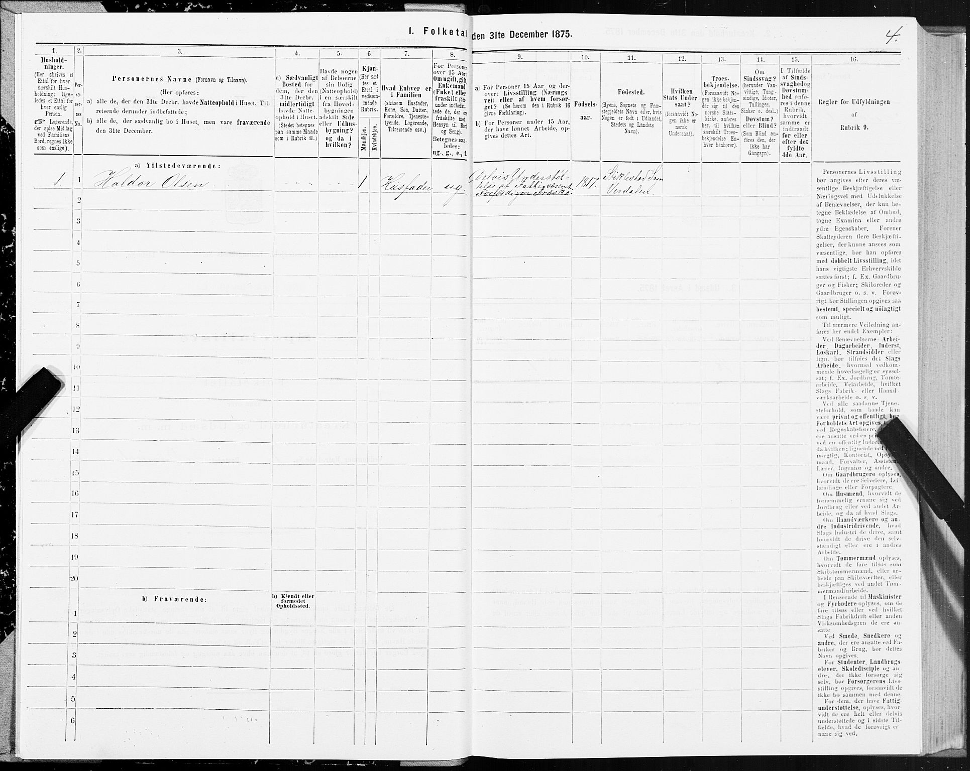 SAT, 1875 census for 1721P Verdal, 1875, p. 1004