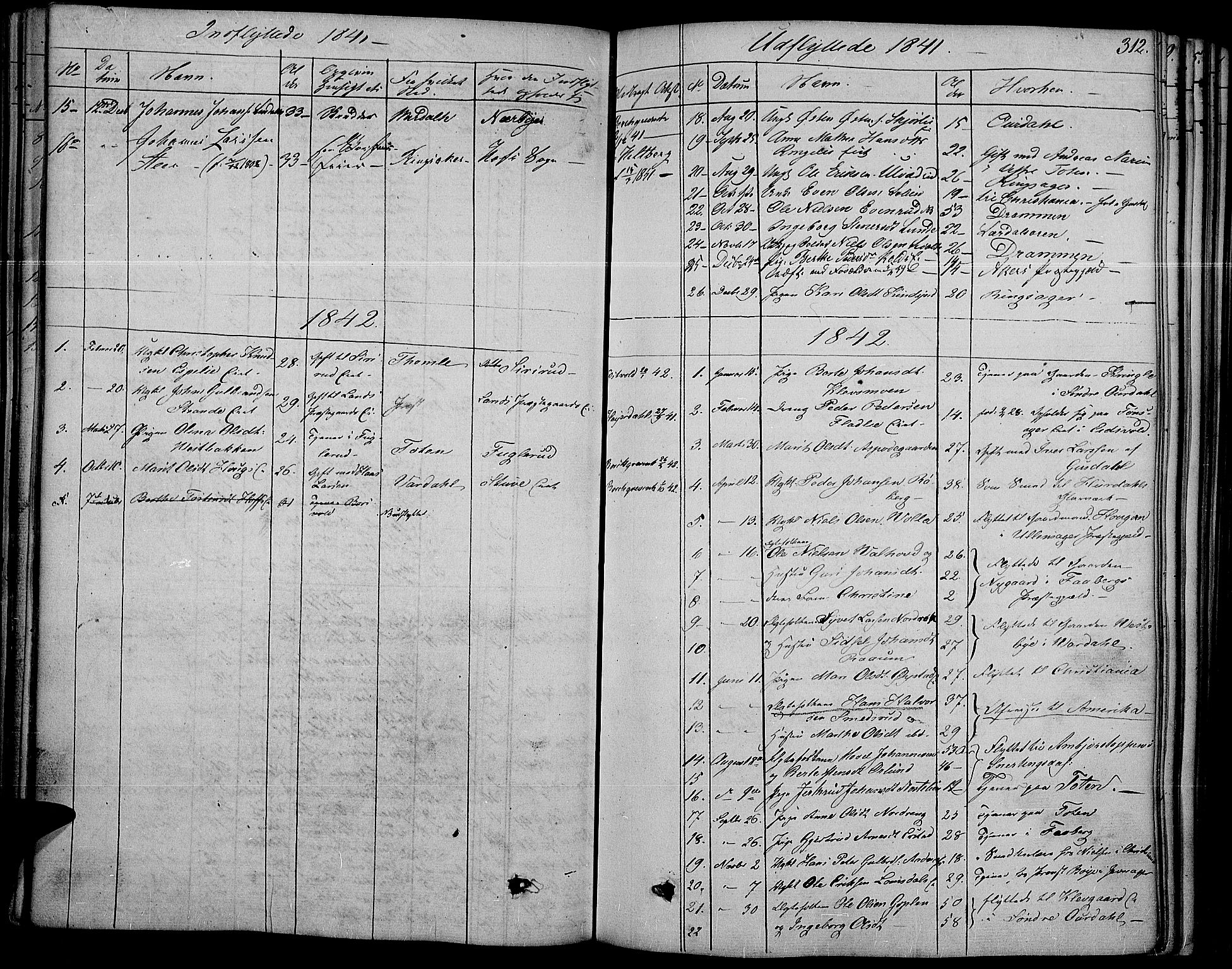 Land prestekontor, AV/SAH-PREST-120/H/Ha/Haa/L0008: Parish register (official) no. 8, 1830-1846, p. 312