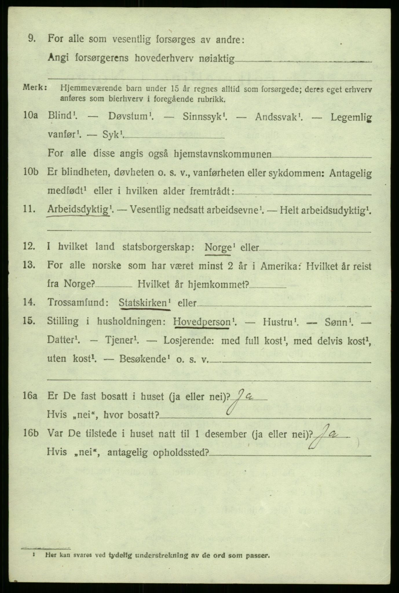 SAB, 1920 census for Gulen, 1920, p. 1308