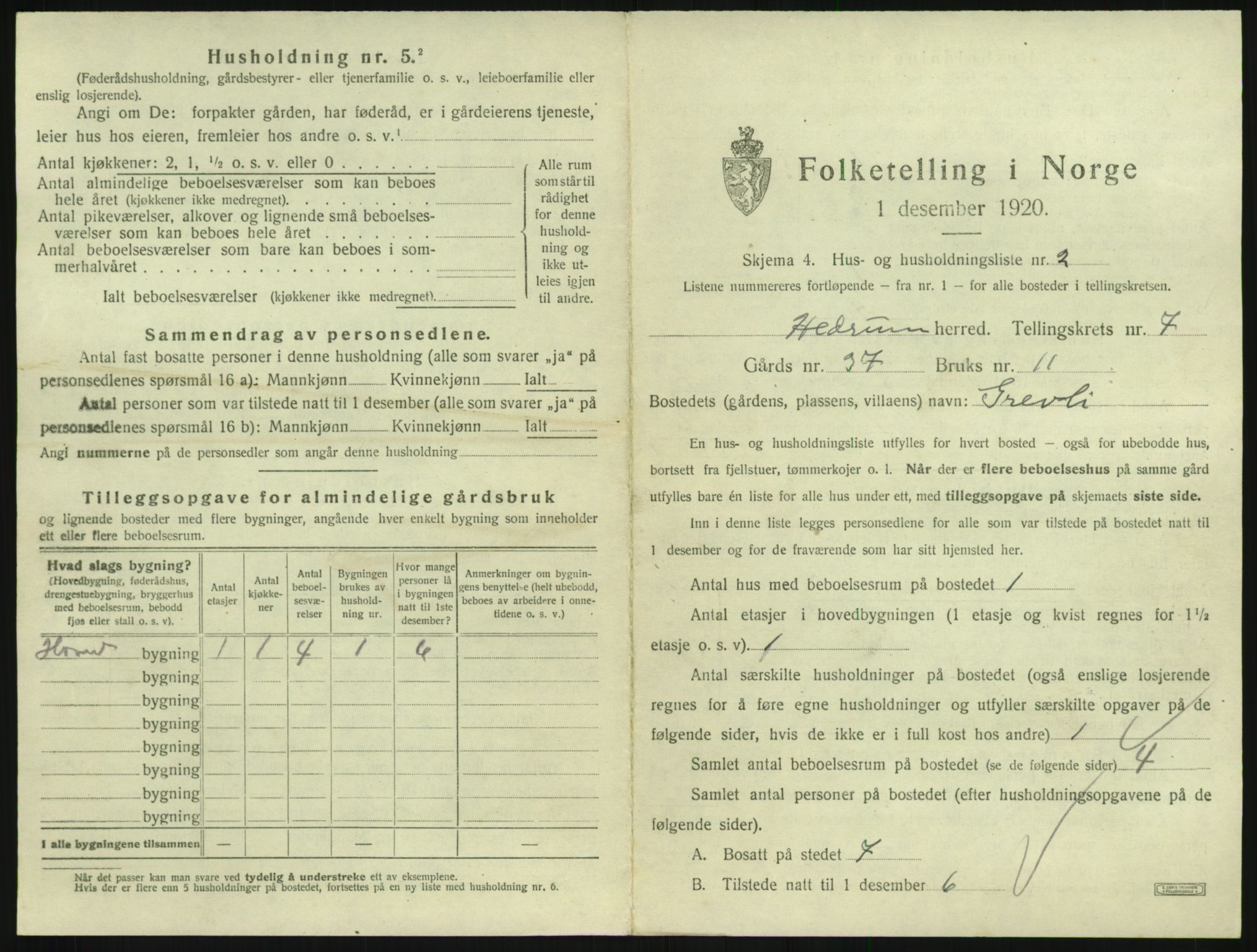 SAKO, 1920 census for Hedrum, 1920, p. 631