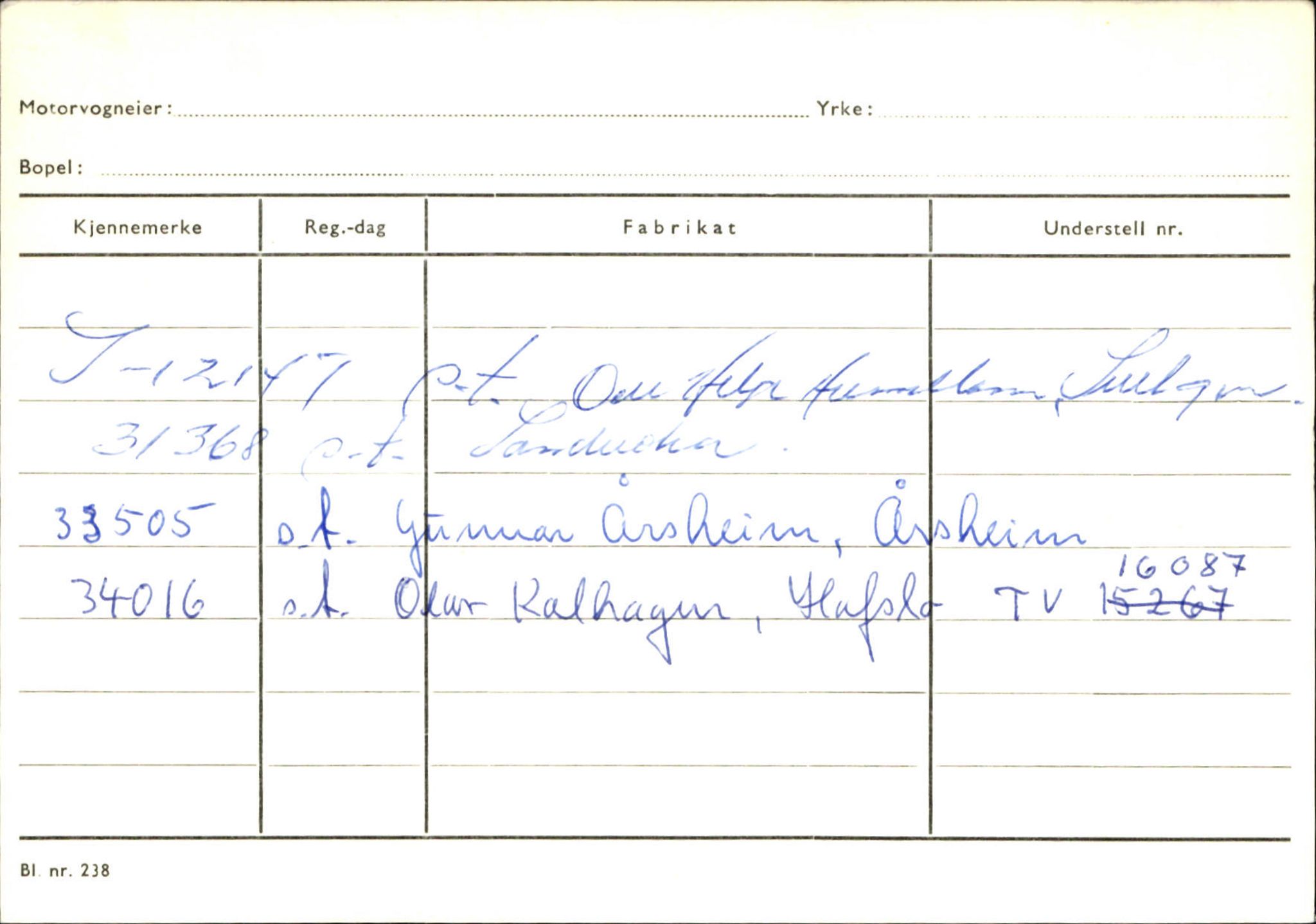 Statens vegvesen, Sogn og Fjordane vegkontor, AV/SAB-A-5301/4/F/L0133: Eigarregister Bremanger A-Å. Gaular A-H, 1945-1975, p. 126